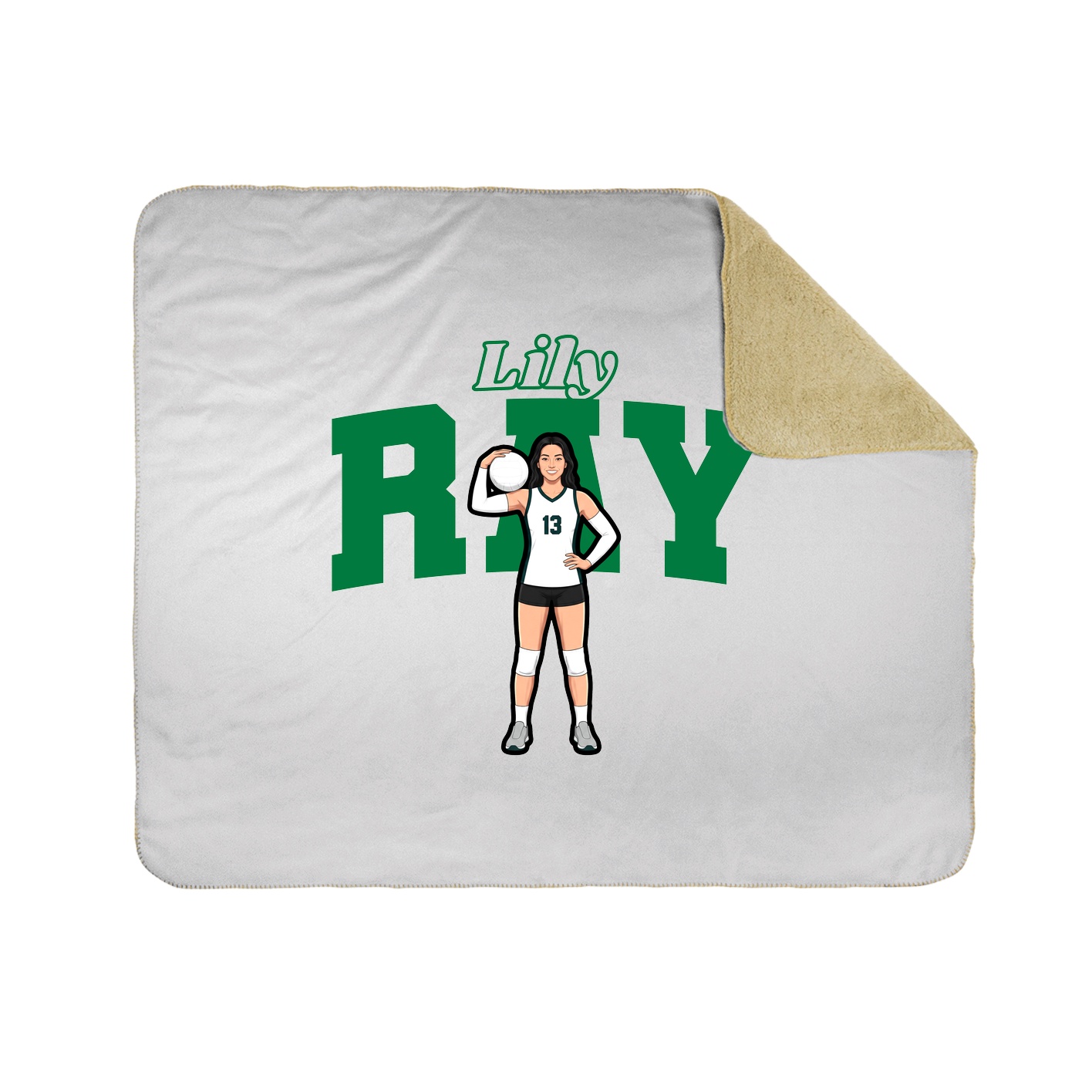 Throw Blanket — Name Arch in White