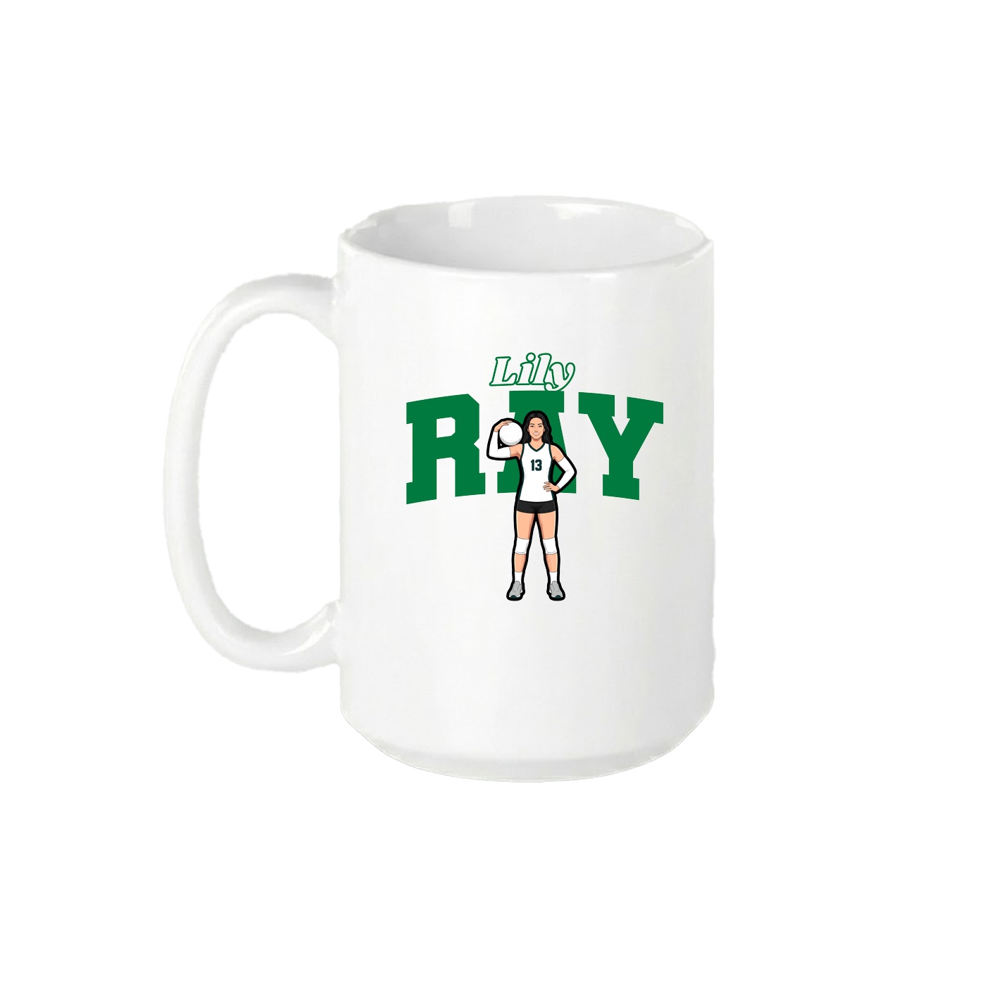 15oz Coffee Mug — Name Arch in White