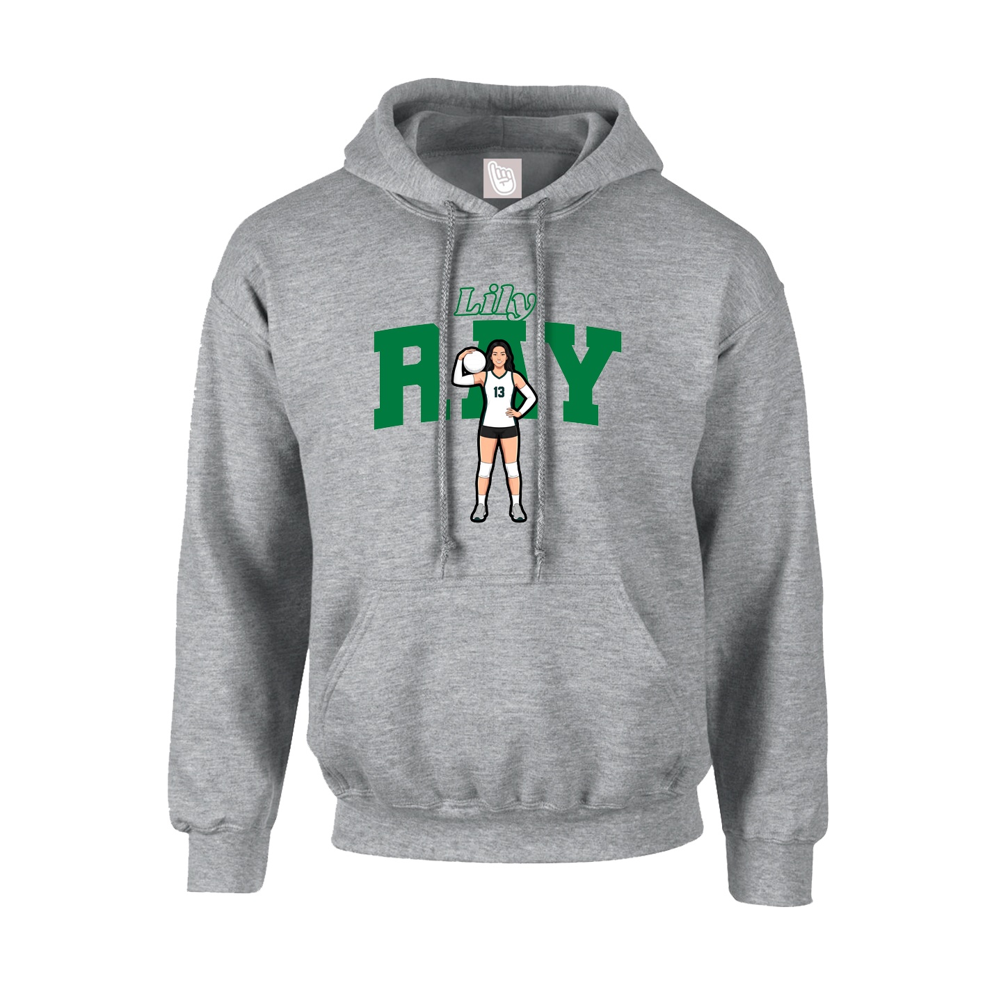 Hoodie — Name Arch in Grey