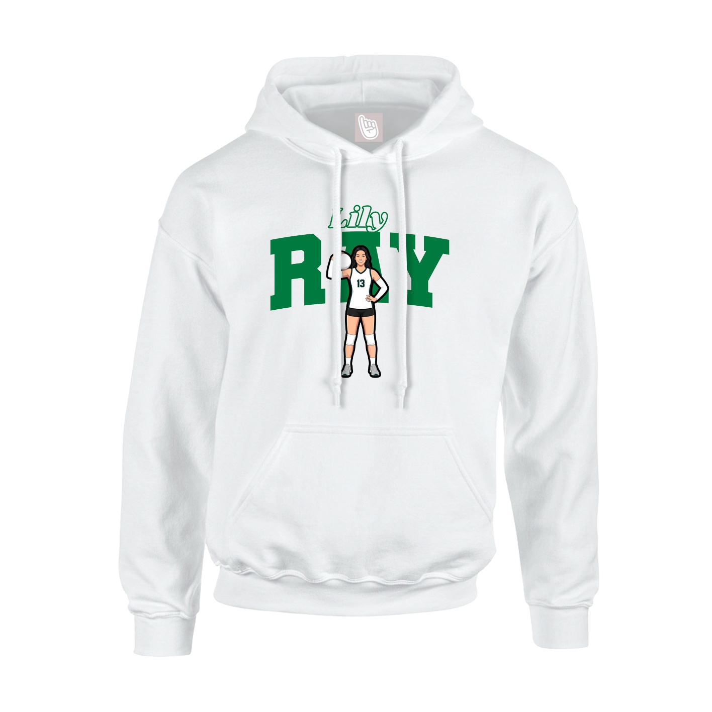 Hoodie — Name Arch in White