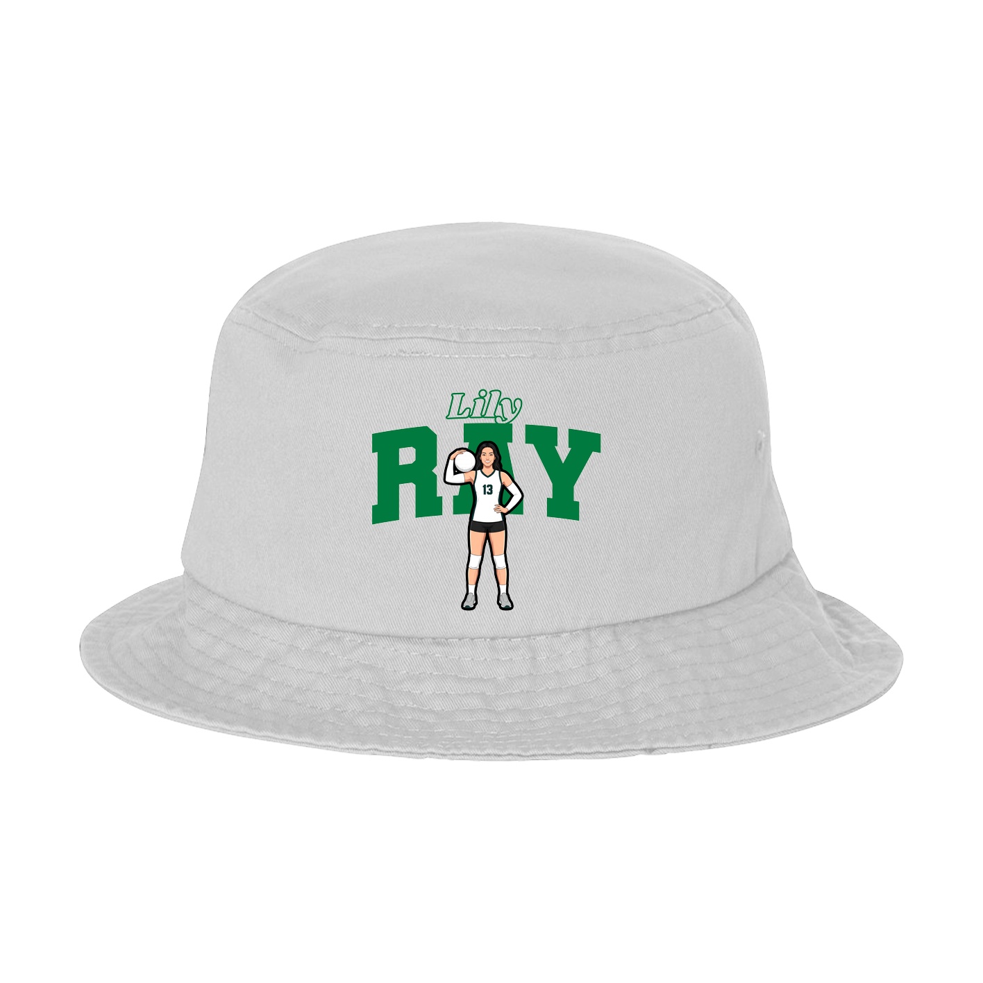 Bucket Cap — Name Arch in White