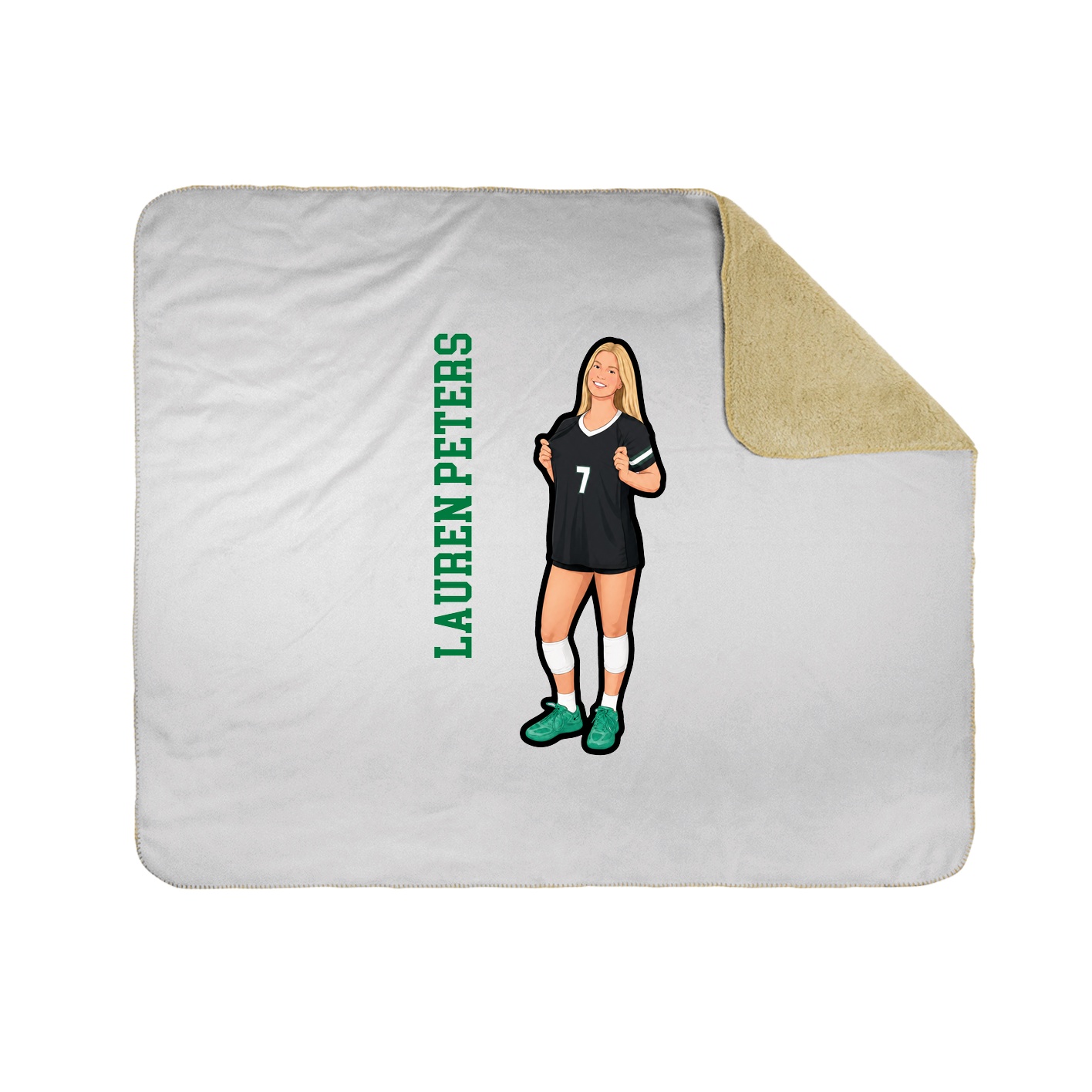 Throw Blanket — Name Vertical in White