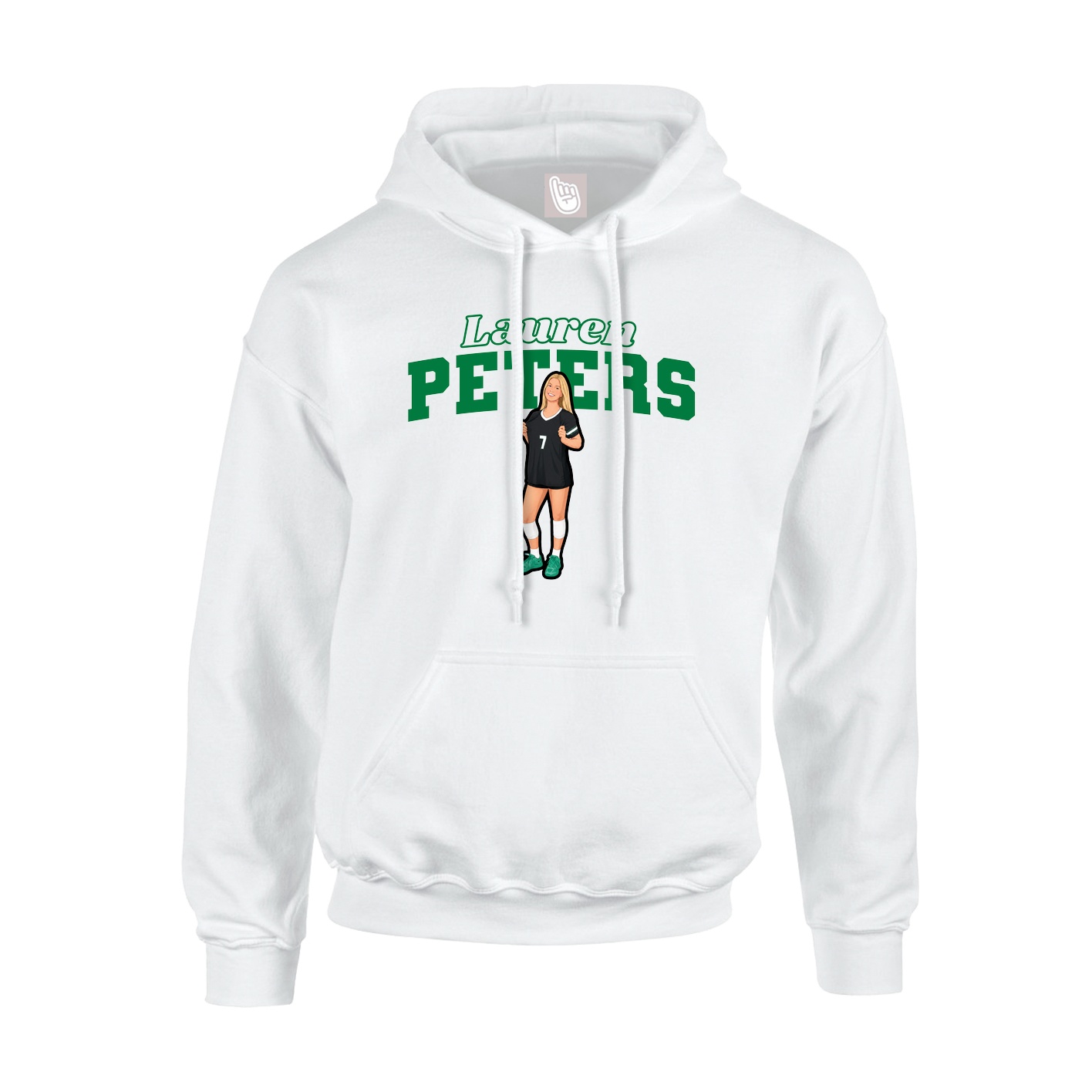 Hoodie — Name Arch in White