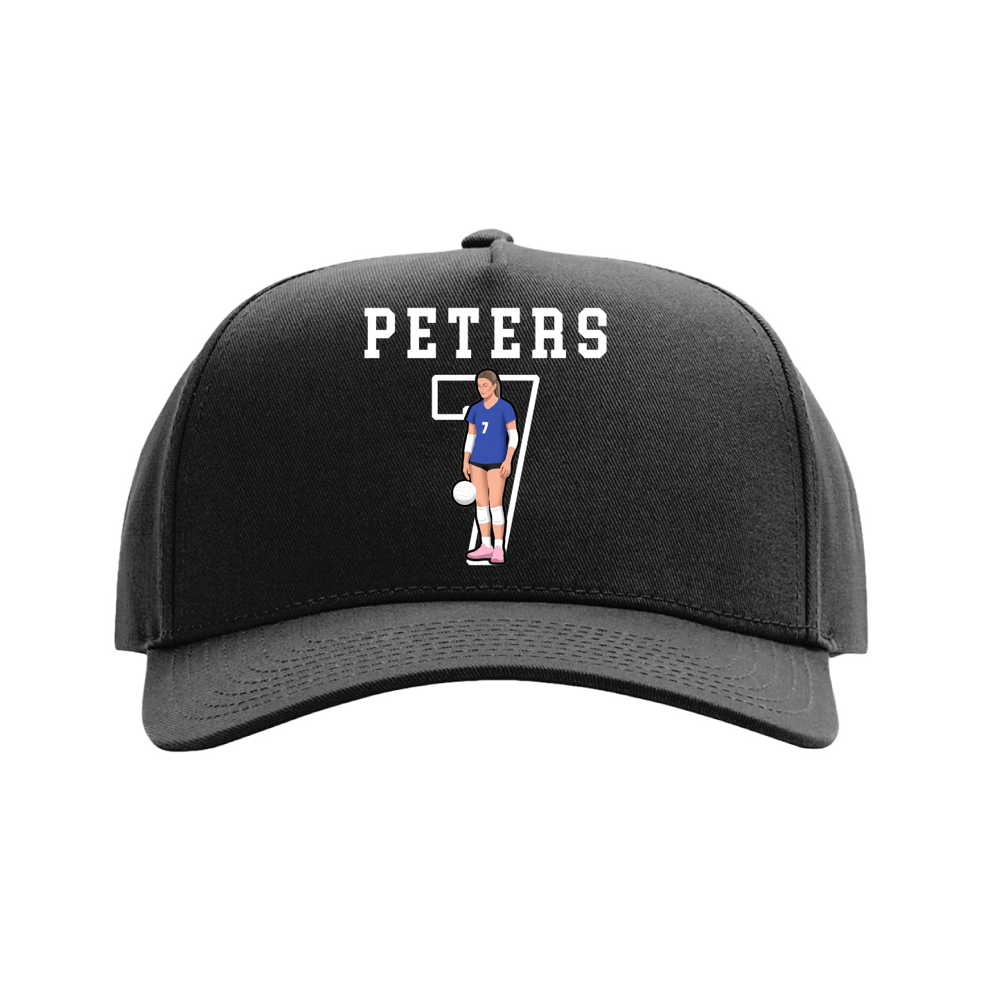 Full Fabric Five-Panel Champ Cap — Shirsey in Black