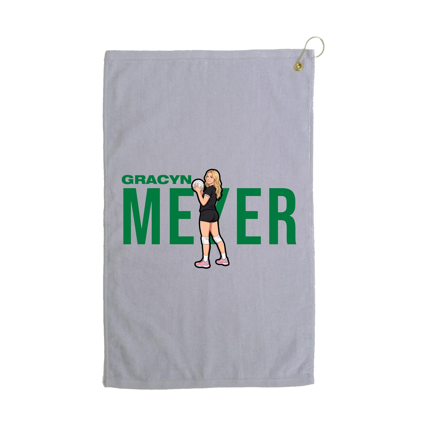 Golf Towel — Player Name in Grey
