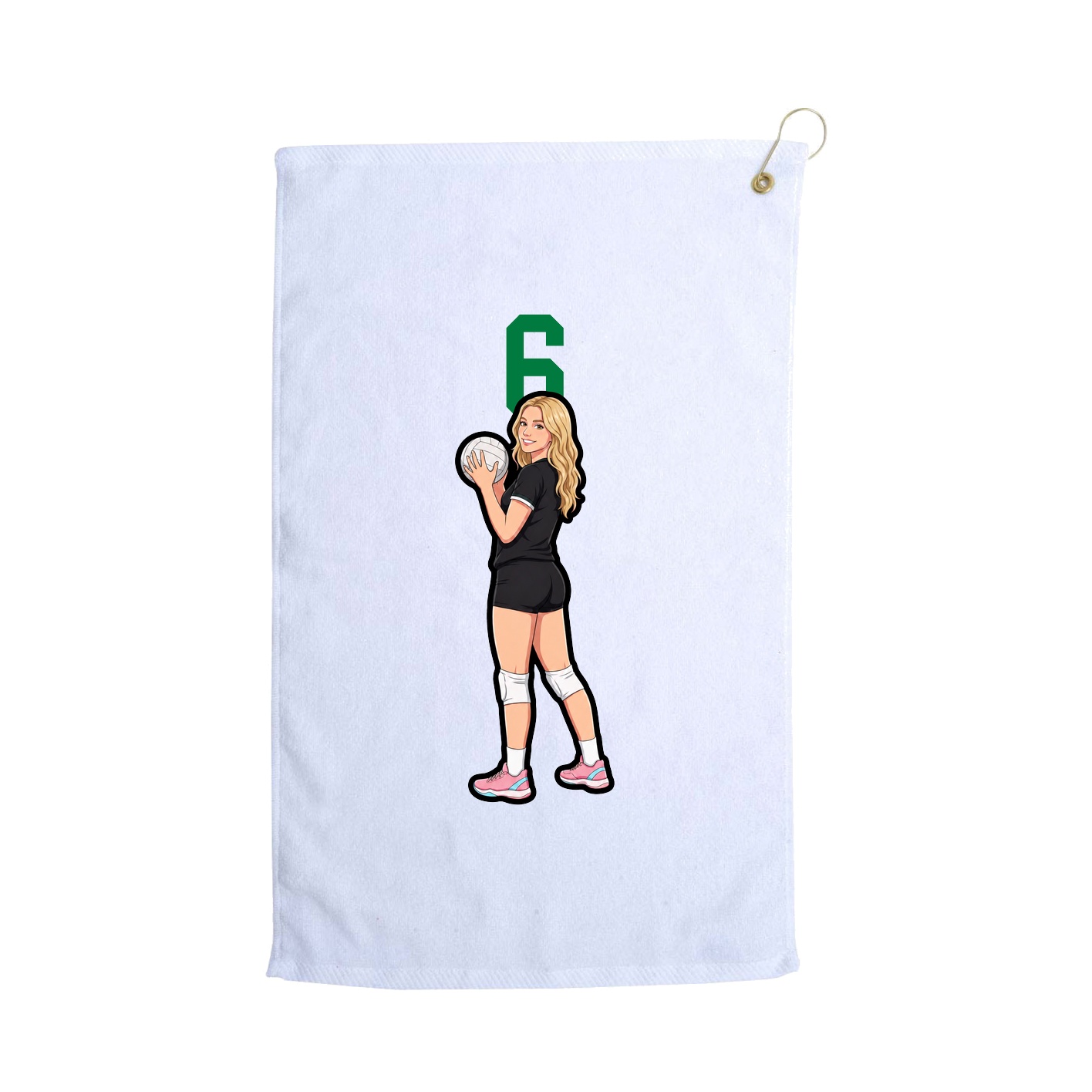 Golf Towel — Number Top in White