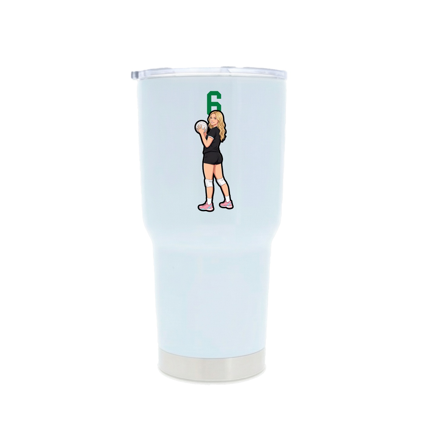 30oz Stainless Steel Tumbler — Number Top in White