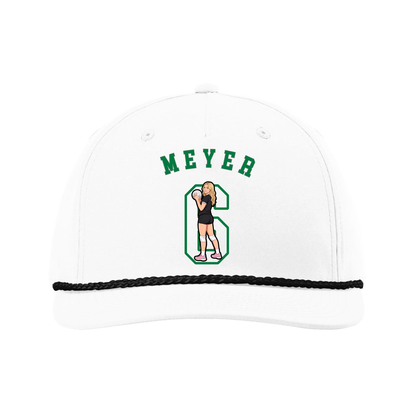 Five-Panel Classic Rope Cap — Shirsey Arch in White