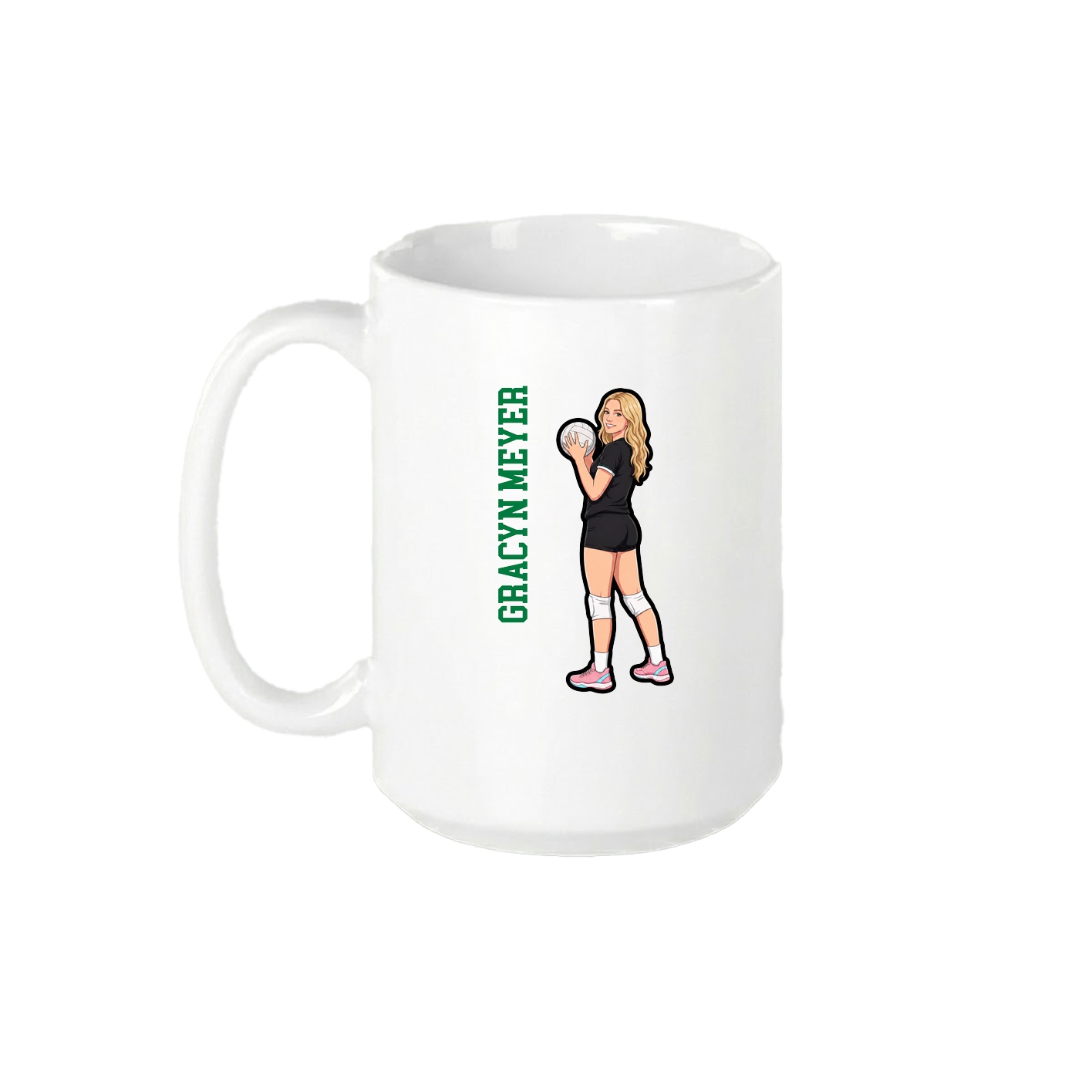 15oz Coffee Mug — Name Vertical in White