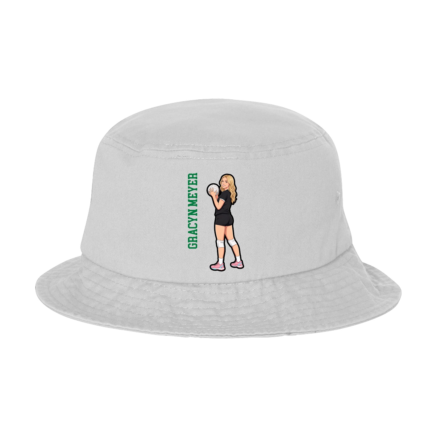 Bucket Cap — Name Vertical in White