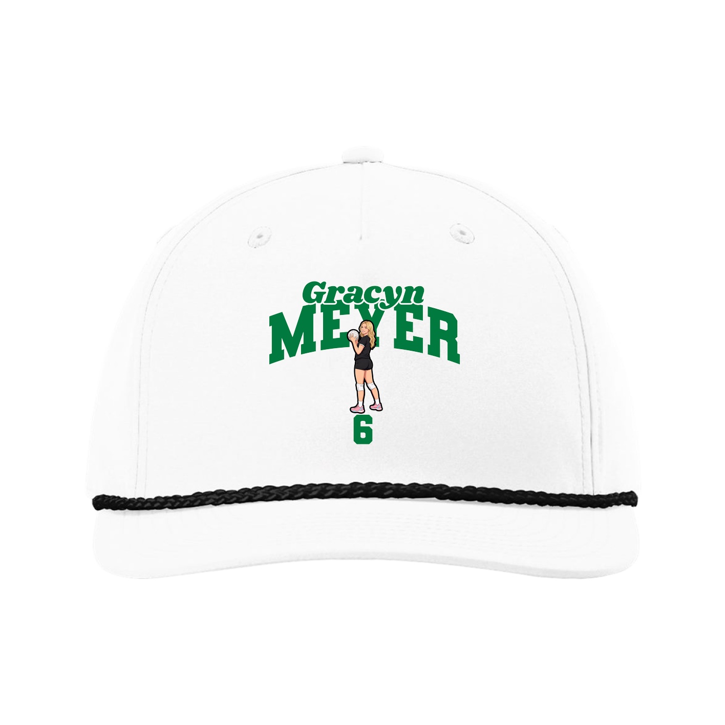 Five-Panel Classic Rope Cap — Signature Arch in White