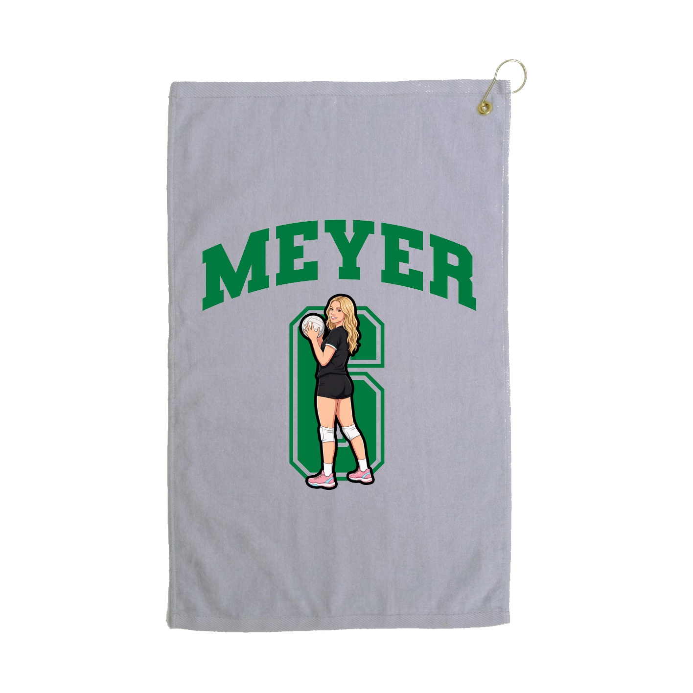 Golf Towel — Number in Grey