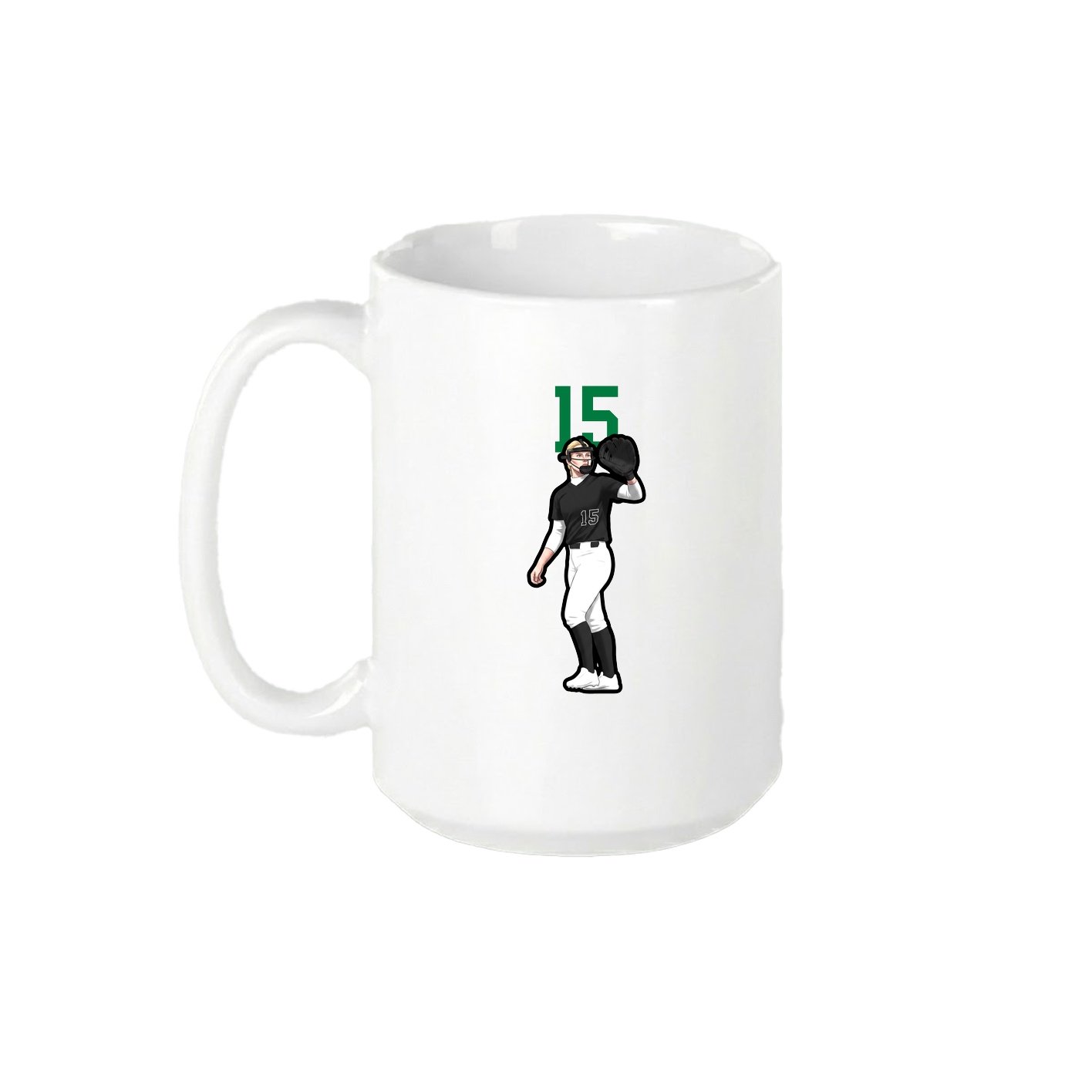 15oz Coffee Mug — Number Top in White