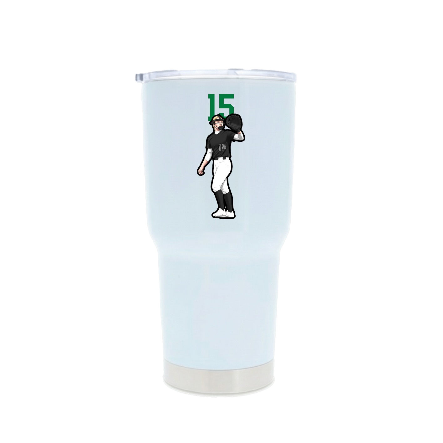 30oz Stainless Steel Tumbler — Number Top in White