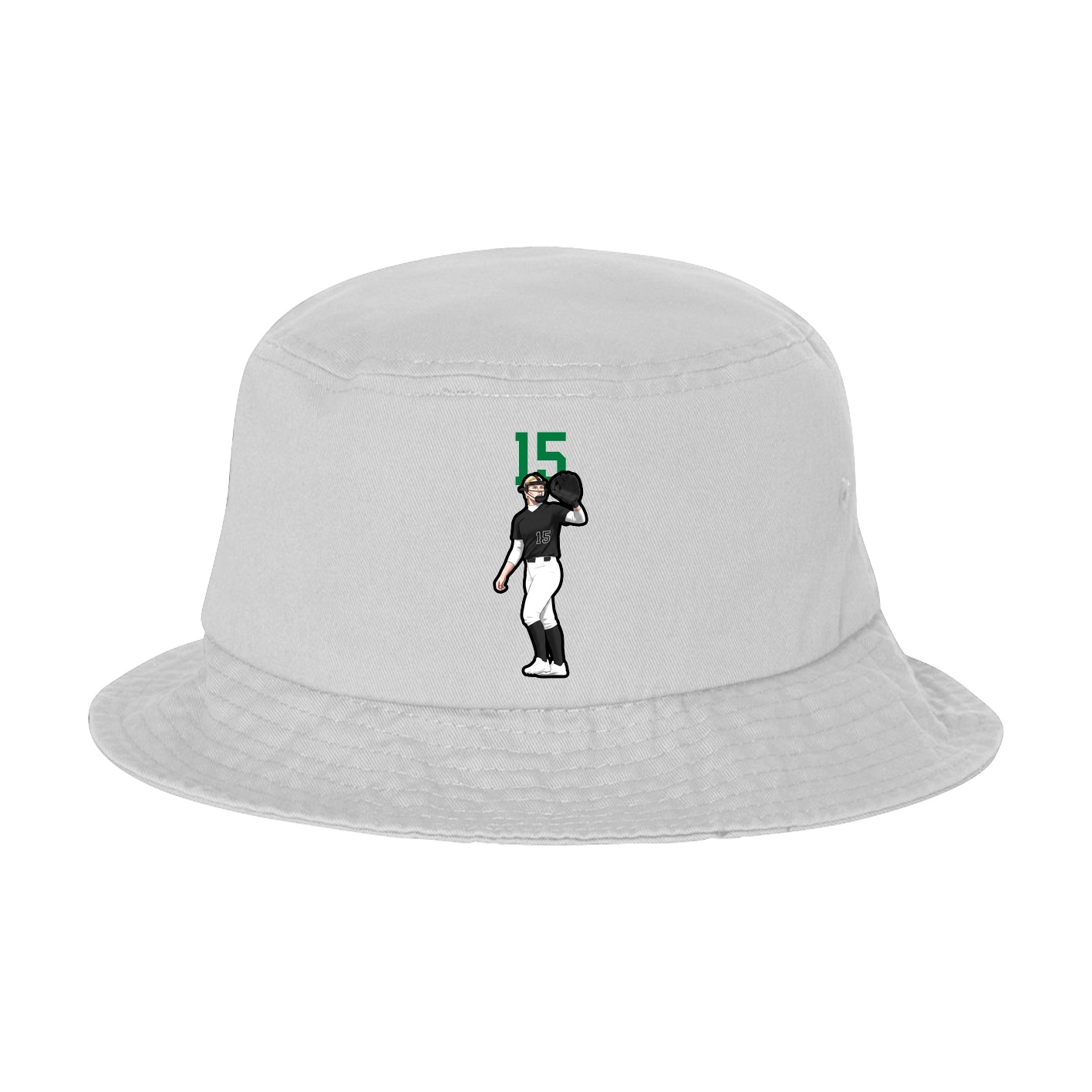 Bucket Cap — Number Top in White