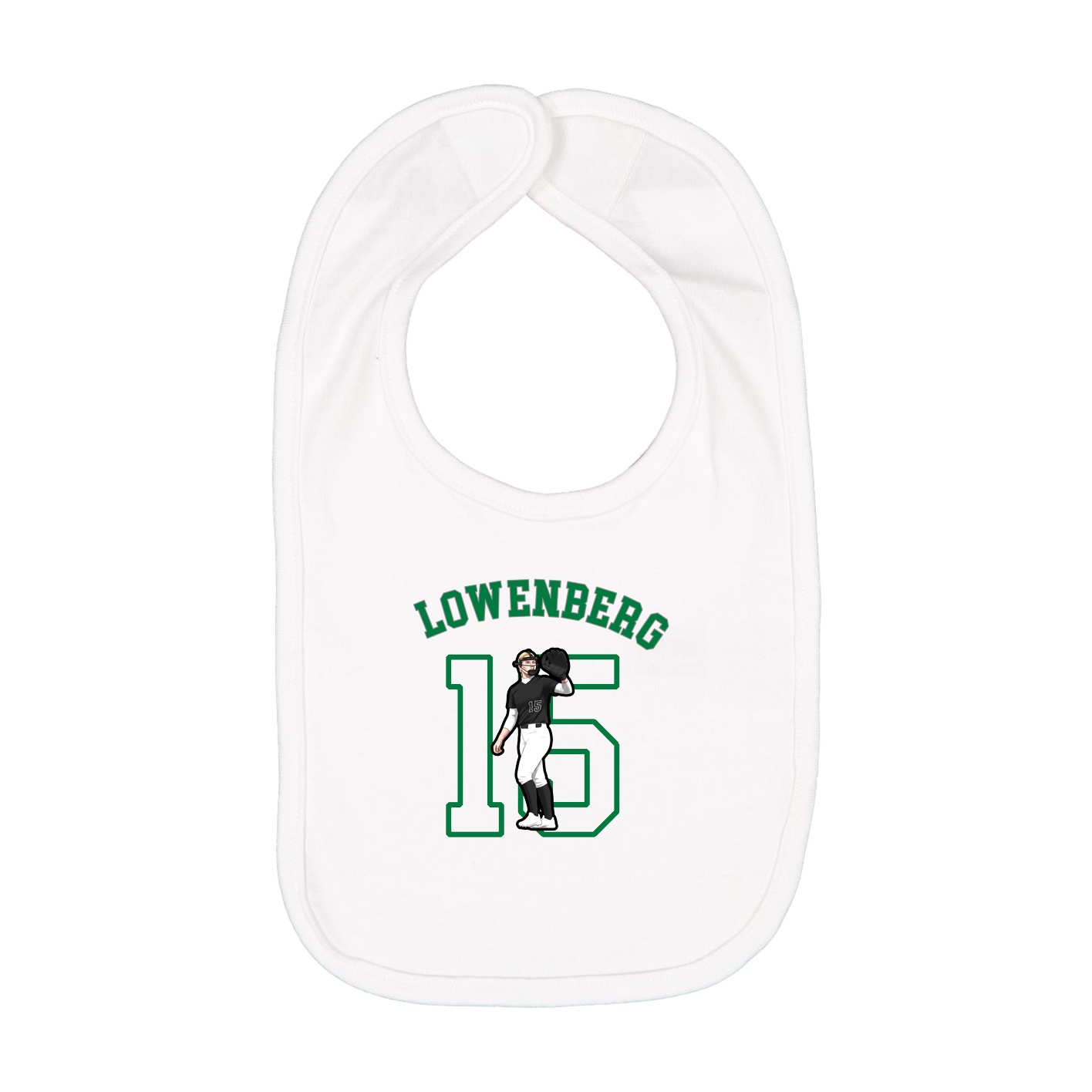 Infant Bib — Shirsey Arch in White