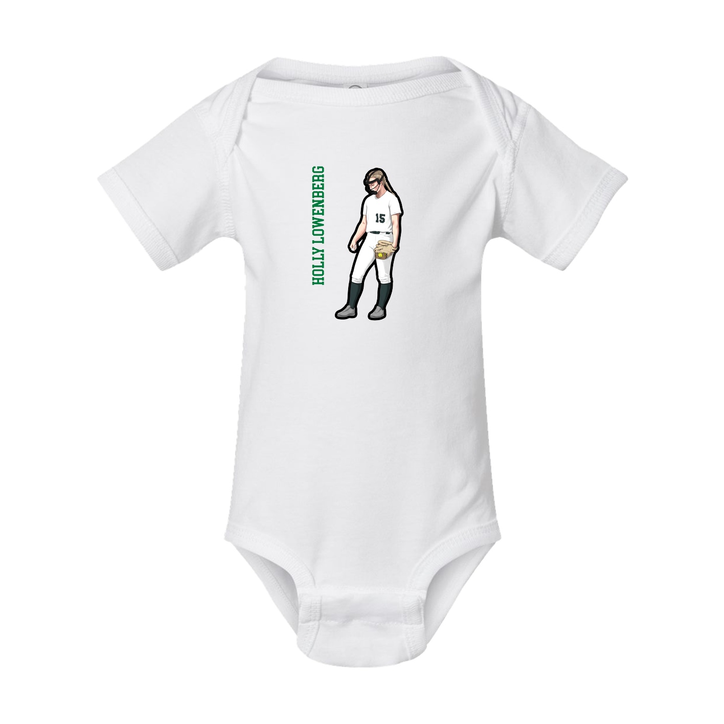 Baby Onesie — Name Vertical in White