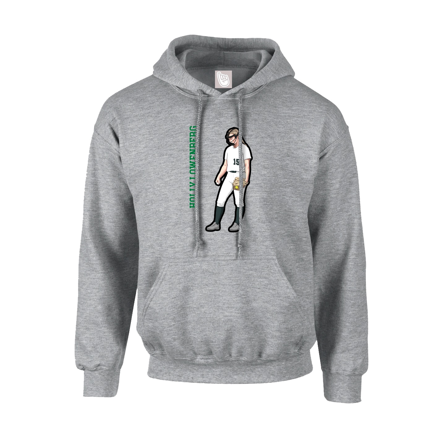 Hoodie — Name Vertical in Grey