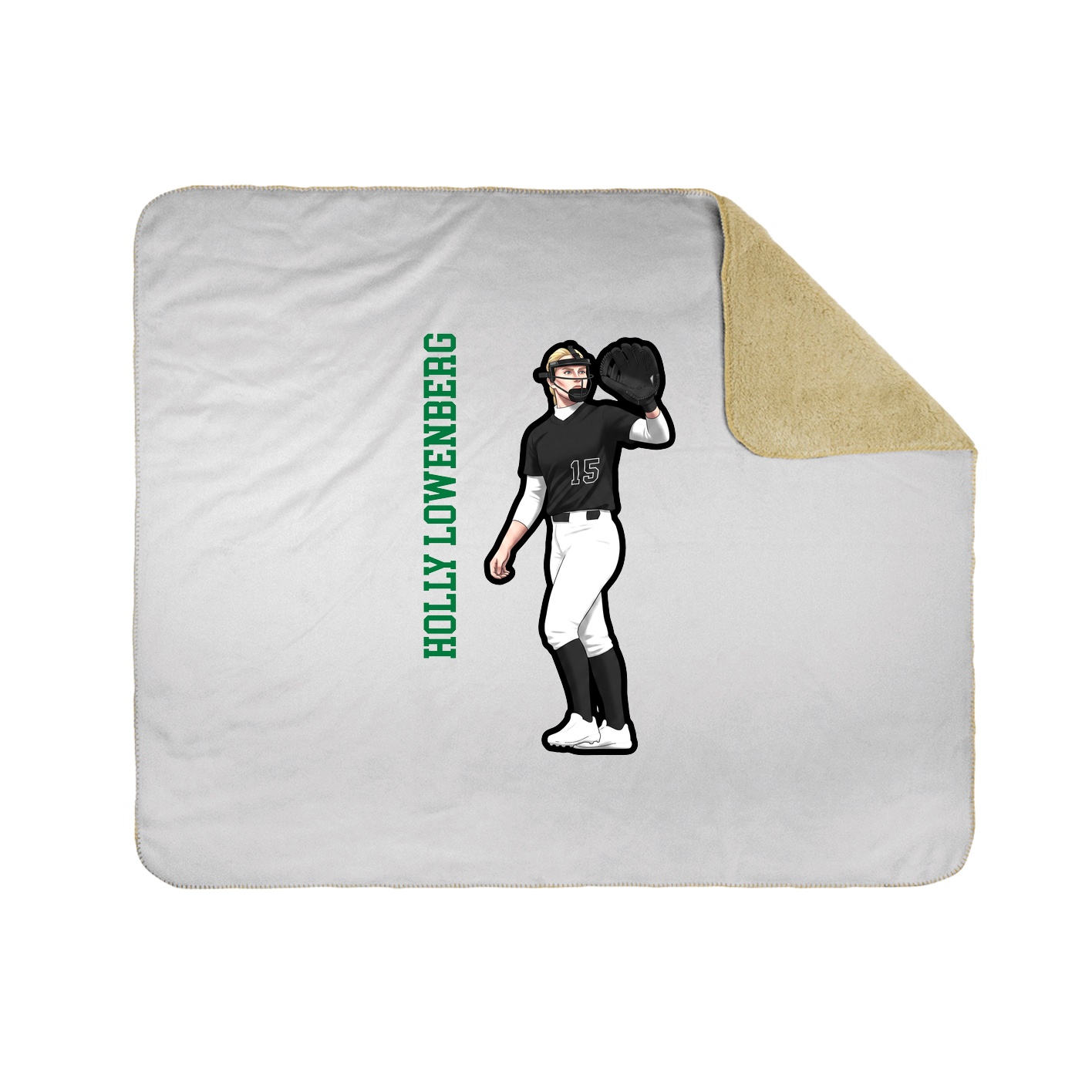 Throw Blanket — Name Vertical in White