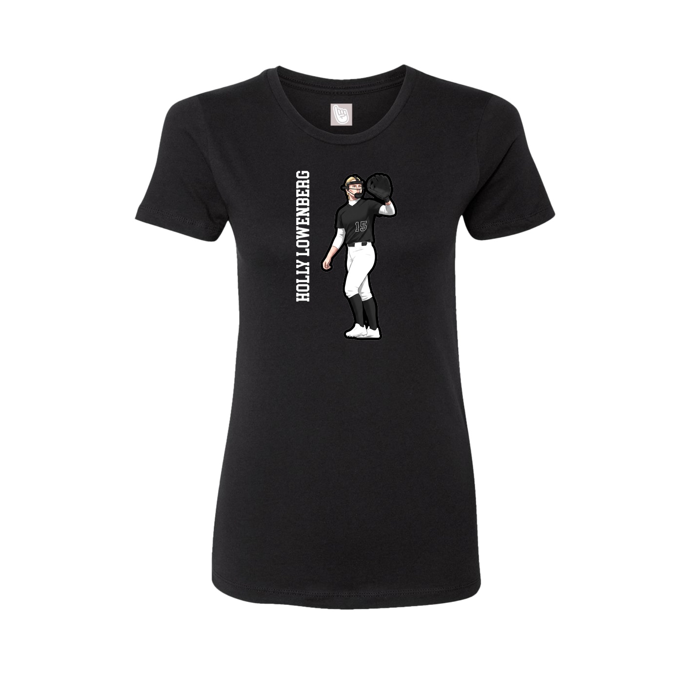 Fitted Women's Tee — Name Vertical in Black