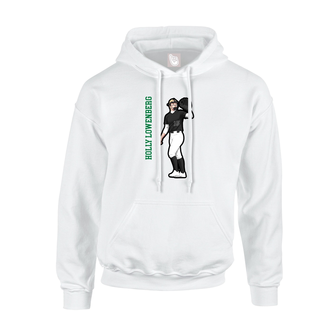 Hoodie — Name Vertical in White