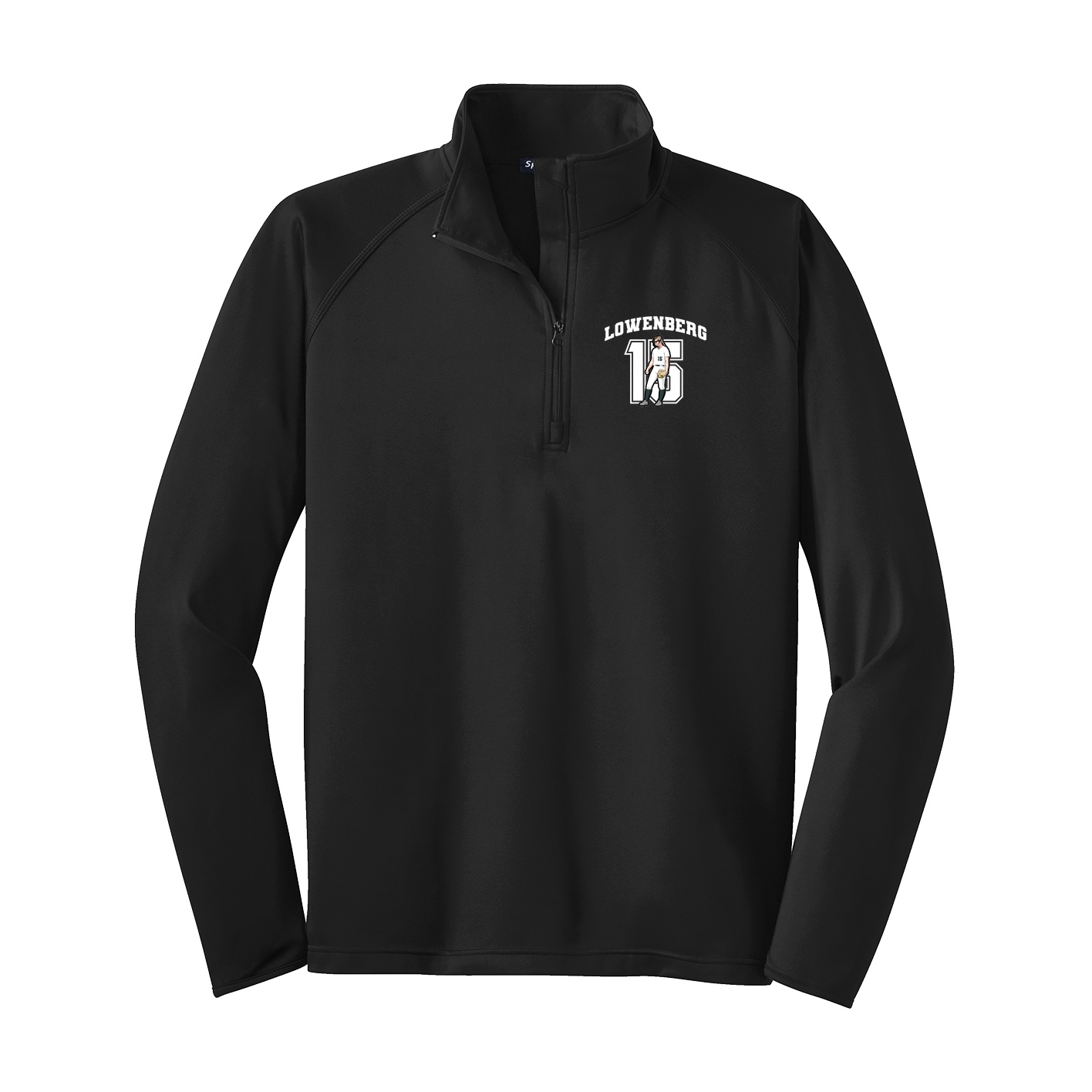Q-Zip Pullover — Number in Black