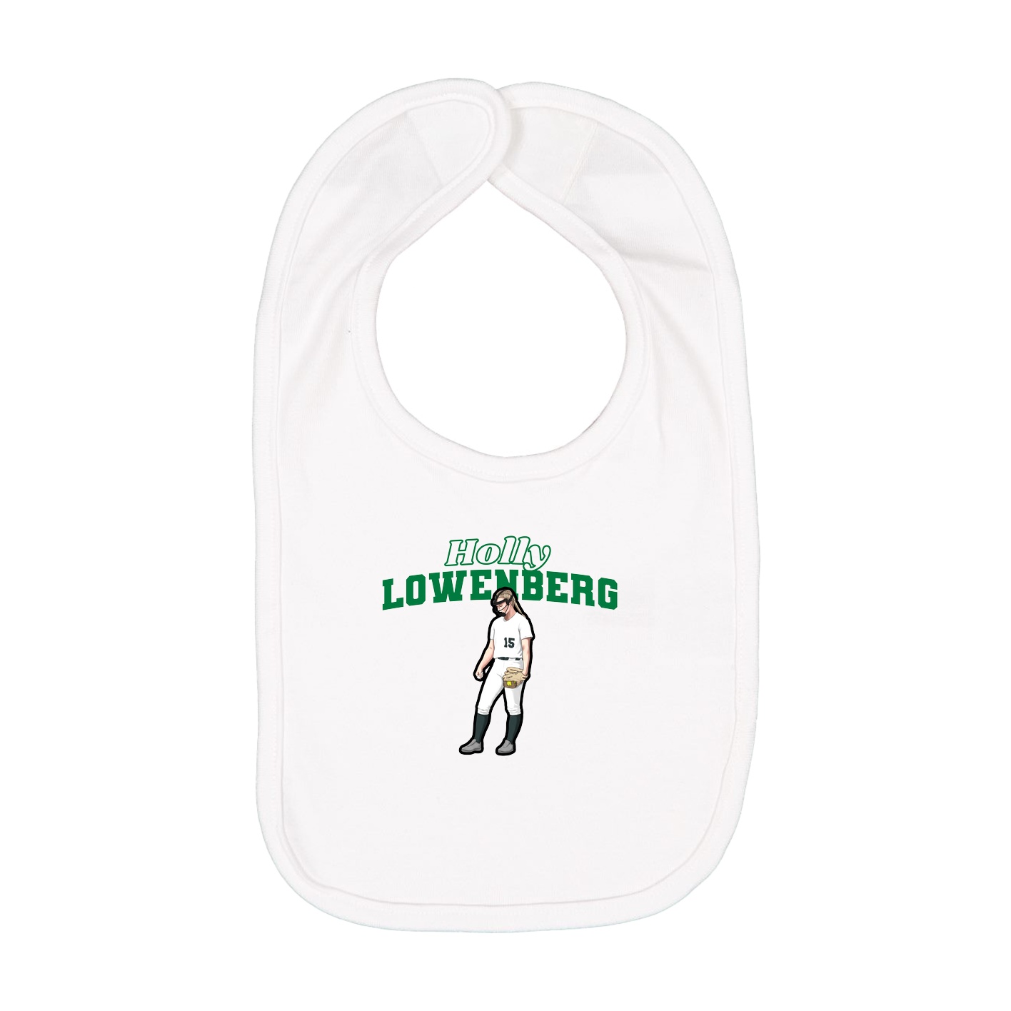 Infant Bib — Name Arch in White