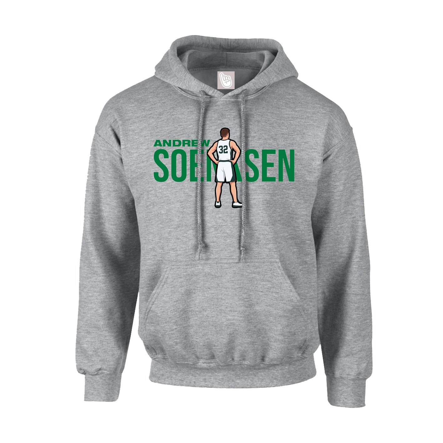 Hoodie — Player Name in Grey