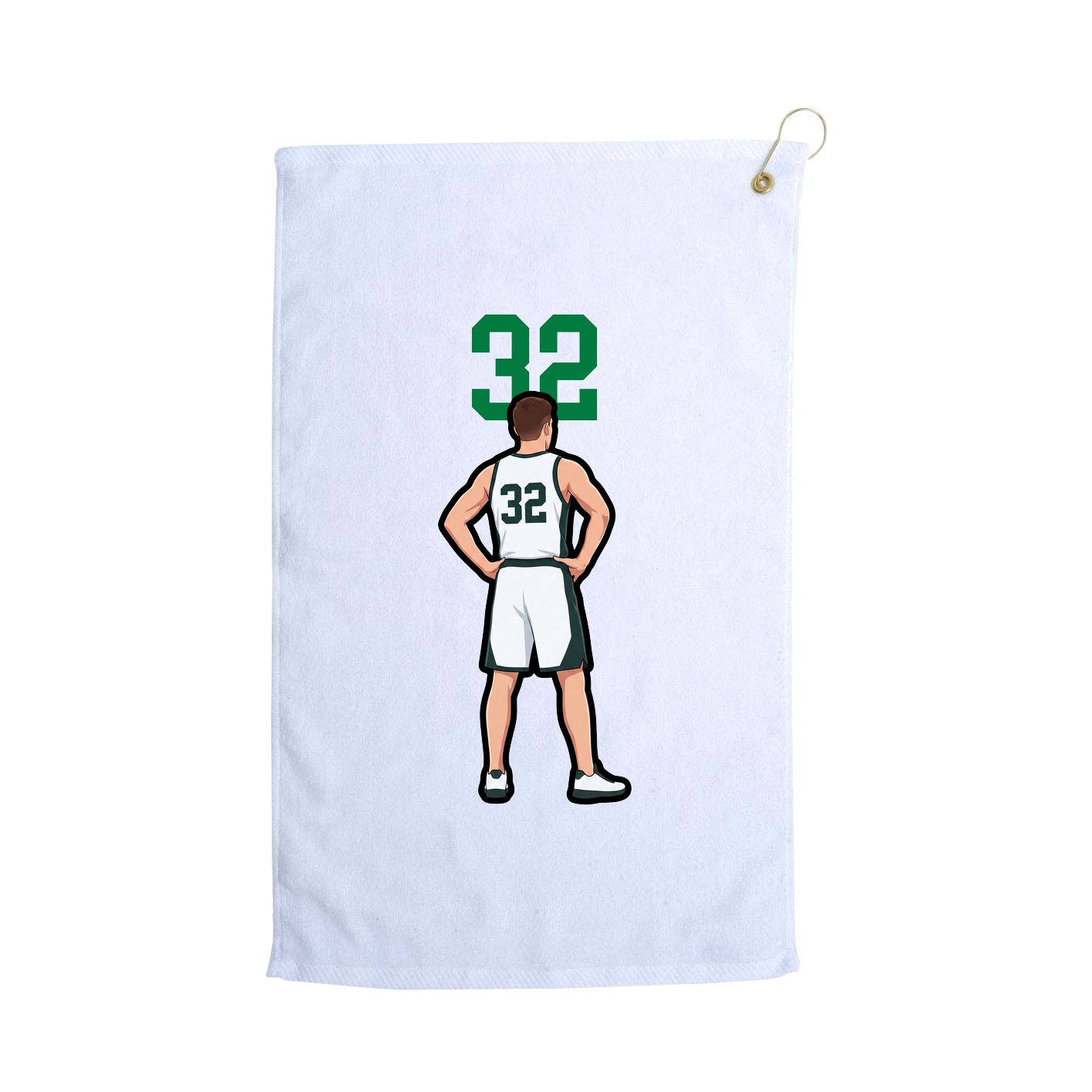 Golf Towel — Number Top in White