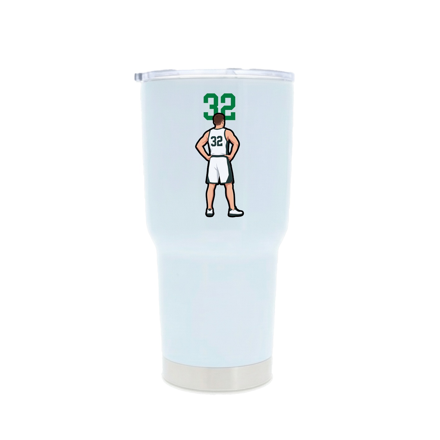 30oz Stainless Steel Tumbler — Number Top in White