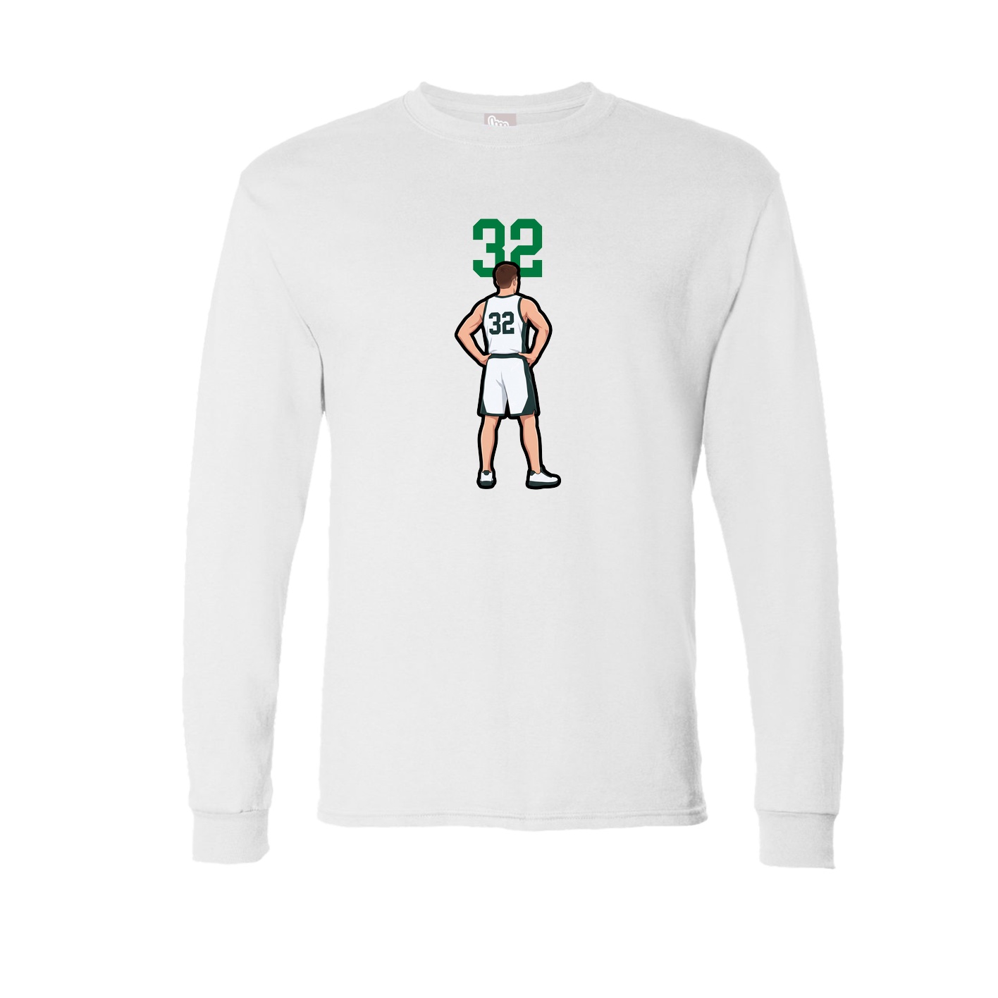 Long Sleeve Tee — Number Top in White