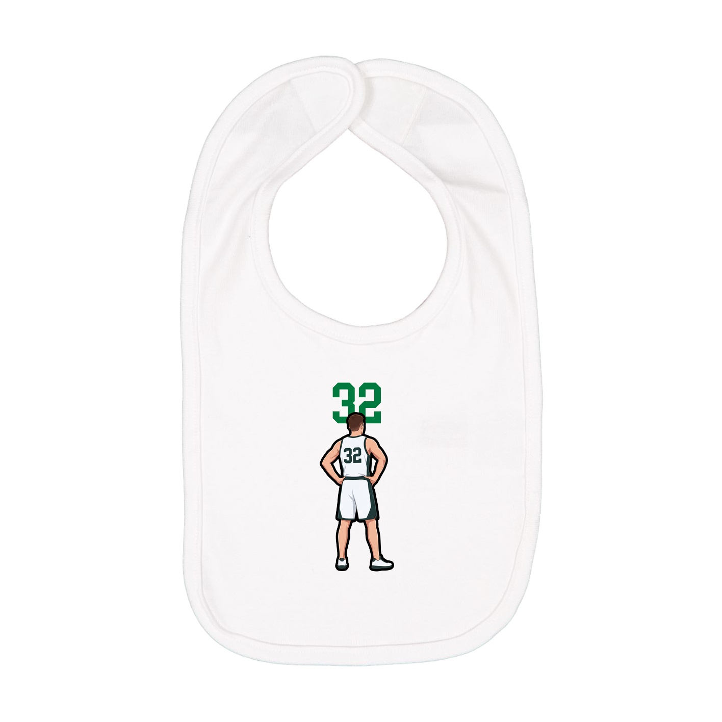 Infant Bib — Number Top in White