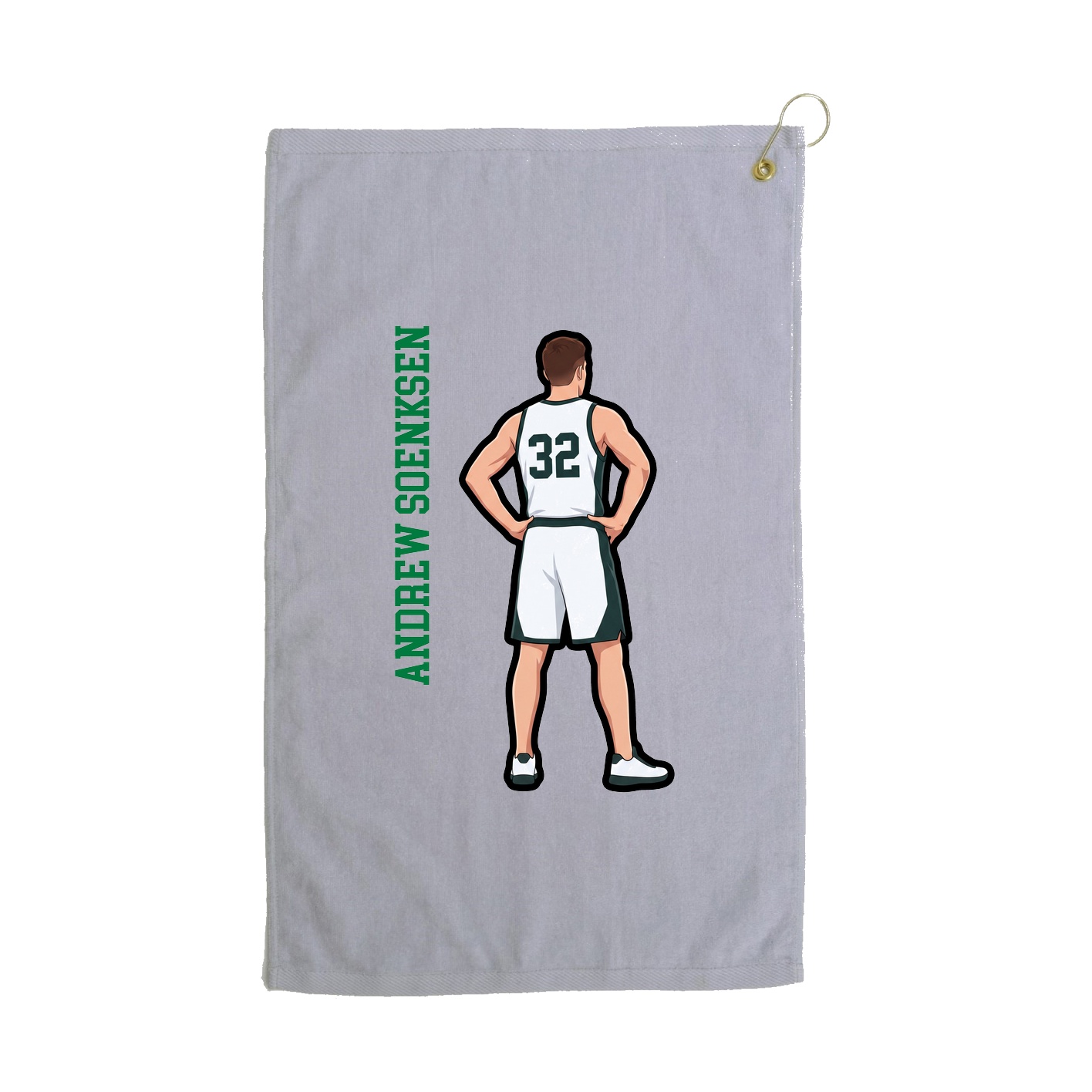 Golf Towel — Name Vertical in Grey