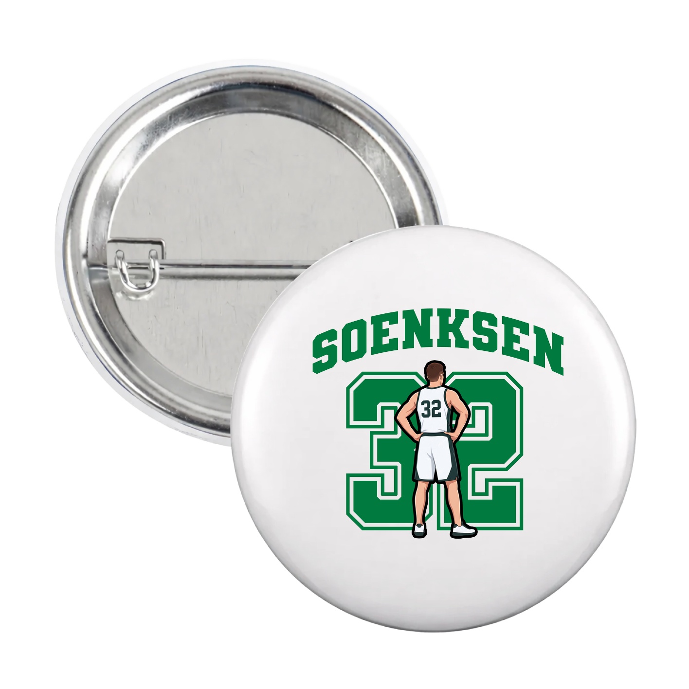 Game Day Button — Number in White