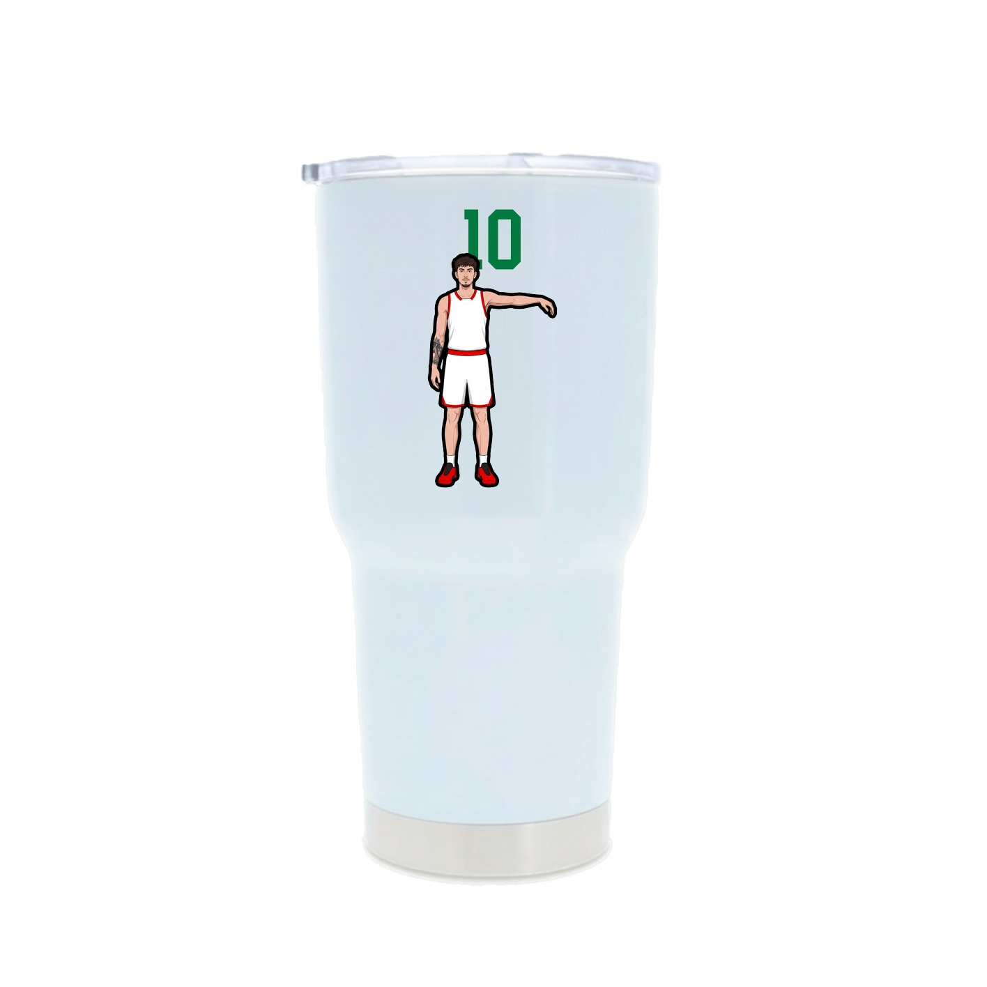 30oz Stainless Steel Tumbler — Number Top in White