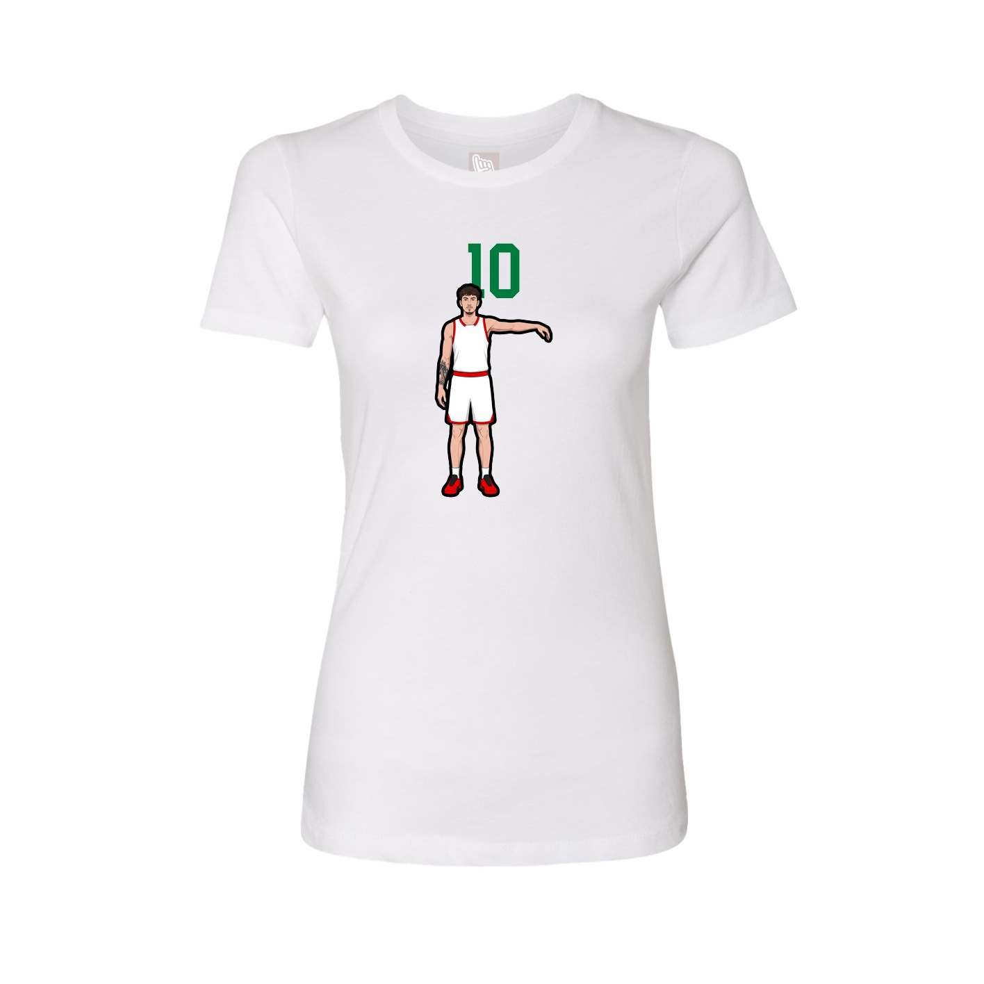 Fitted Women's Tee — Number Top in White