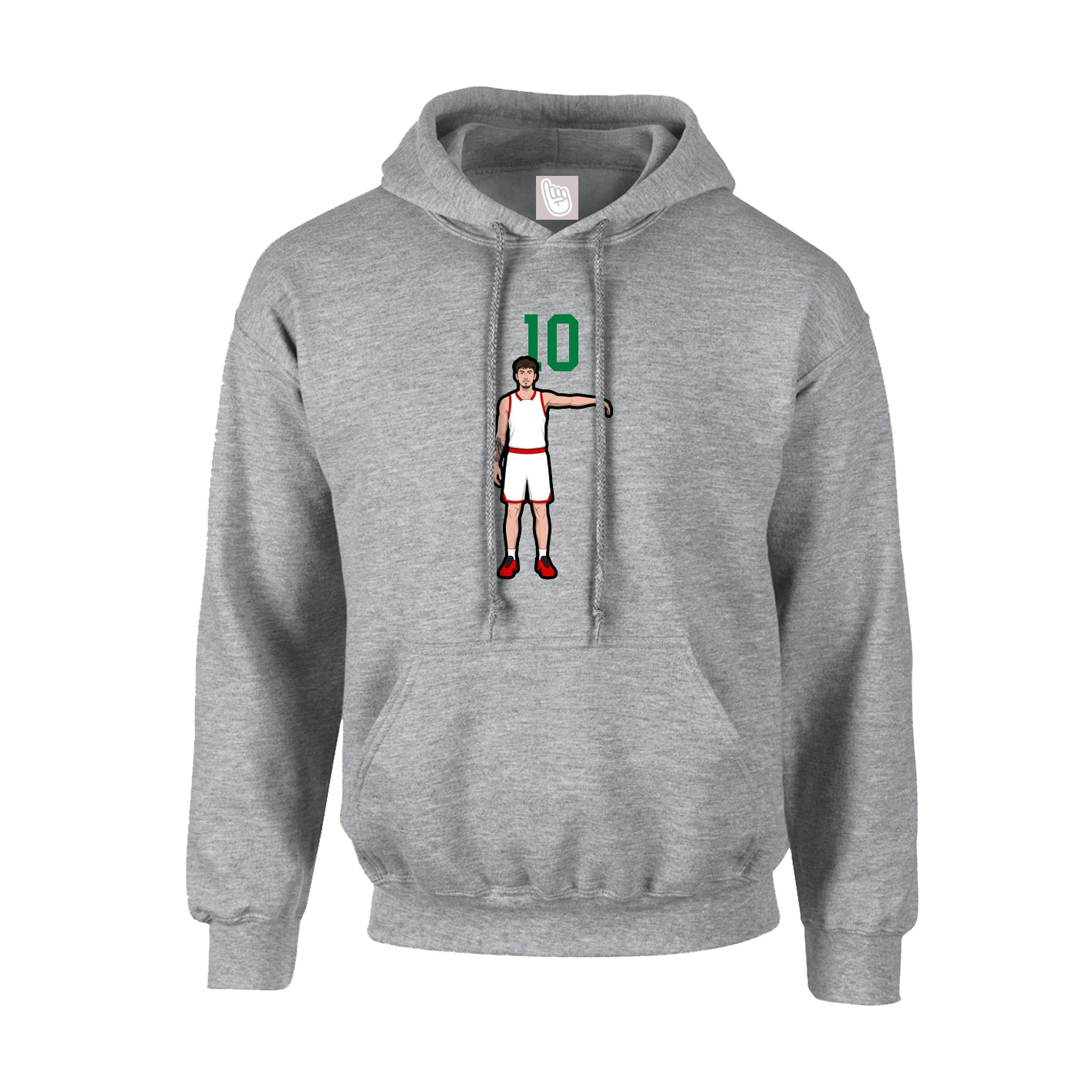 Youth Hoodie — Number Top in Grey