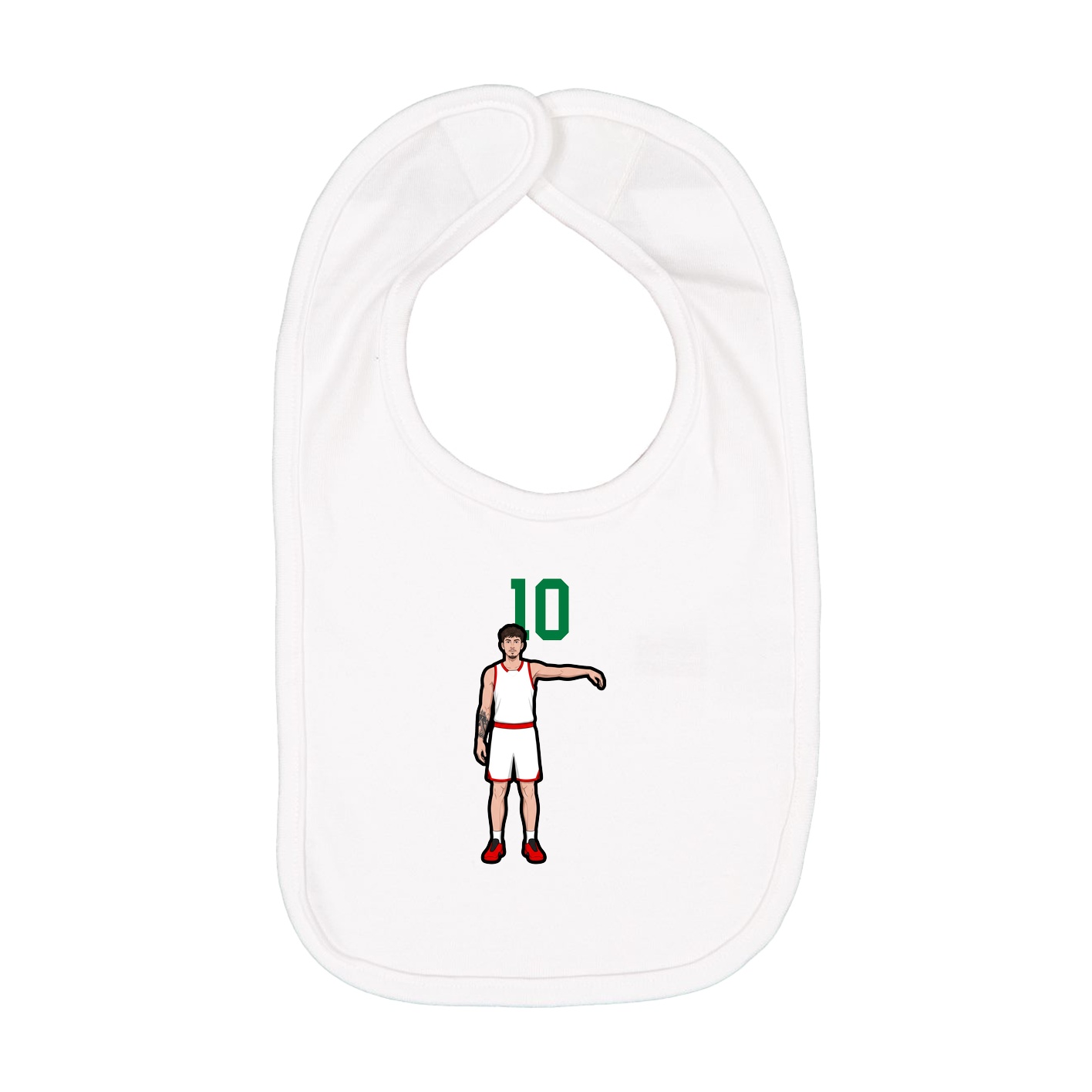 Infant Bib — Number Top in White