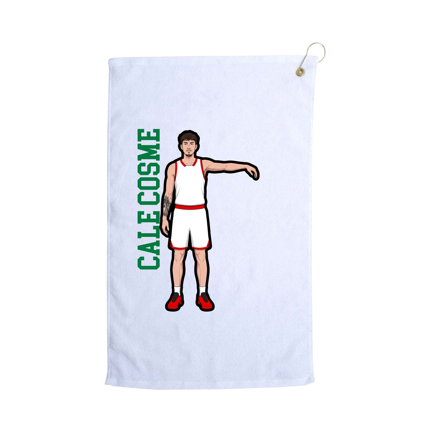 Golf Towel — Name Vertical in White