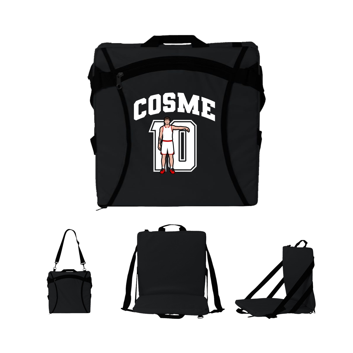 Folding Stadium Seat — Number in Black