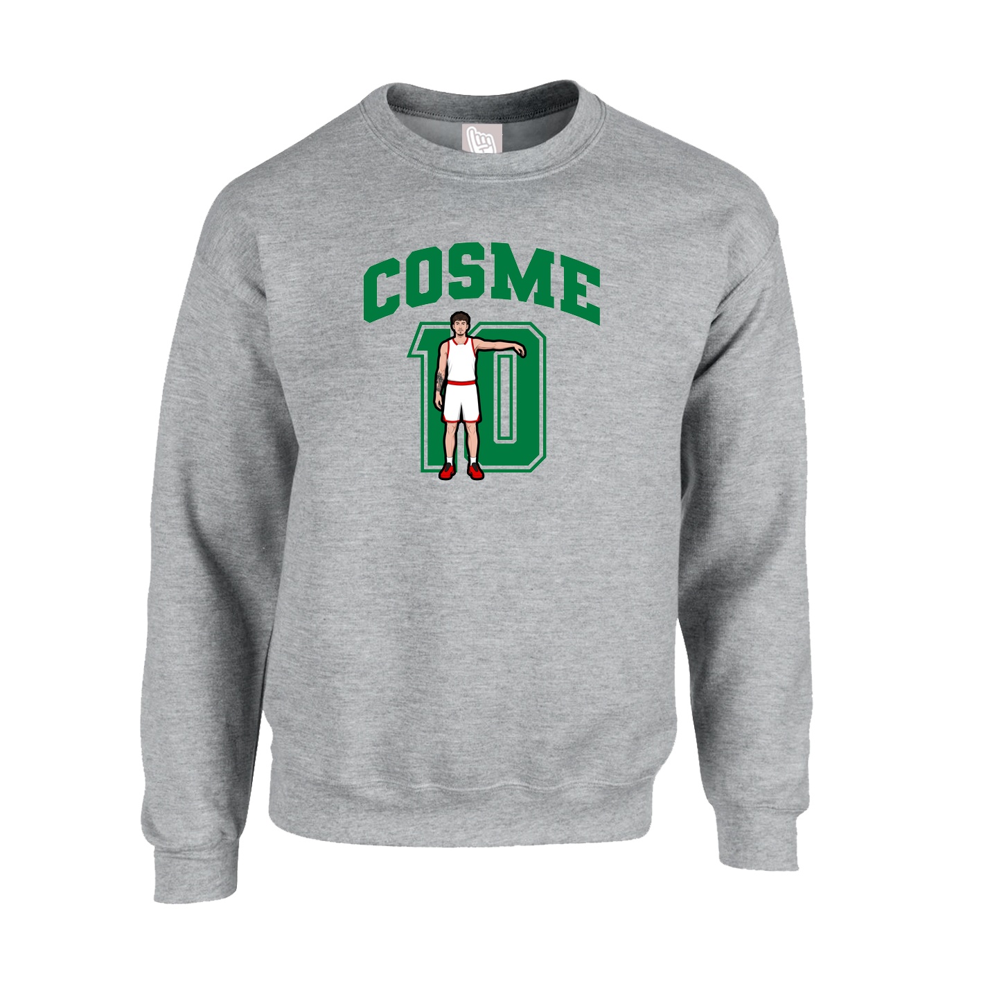 Fleece Crew — Number in Grey