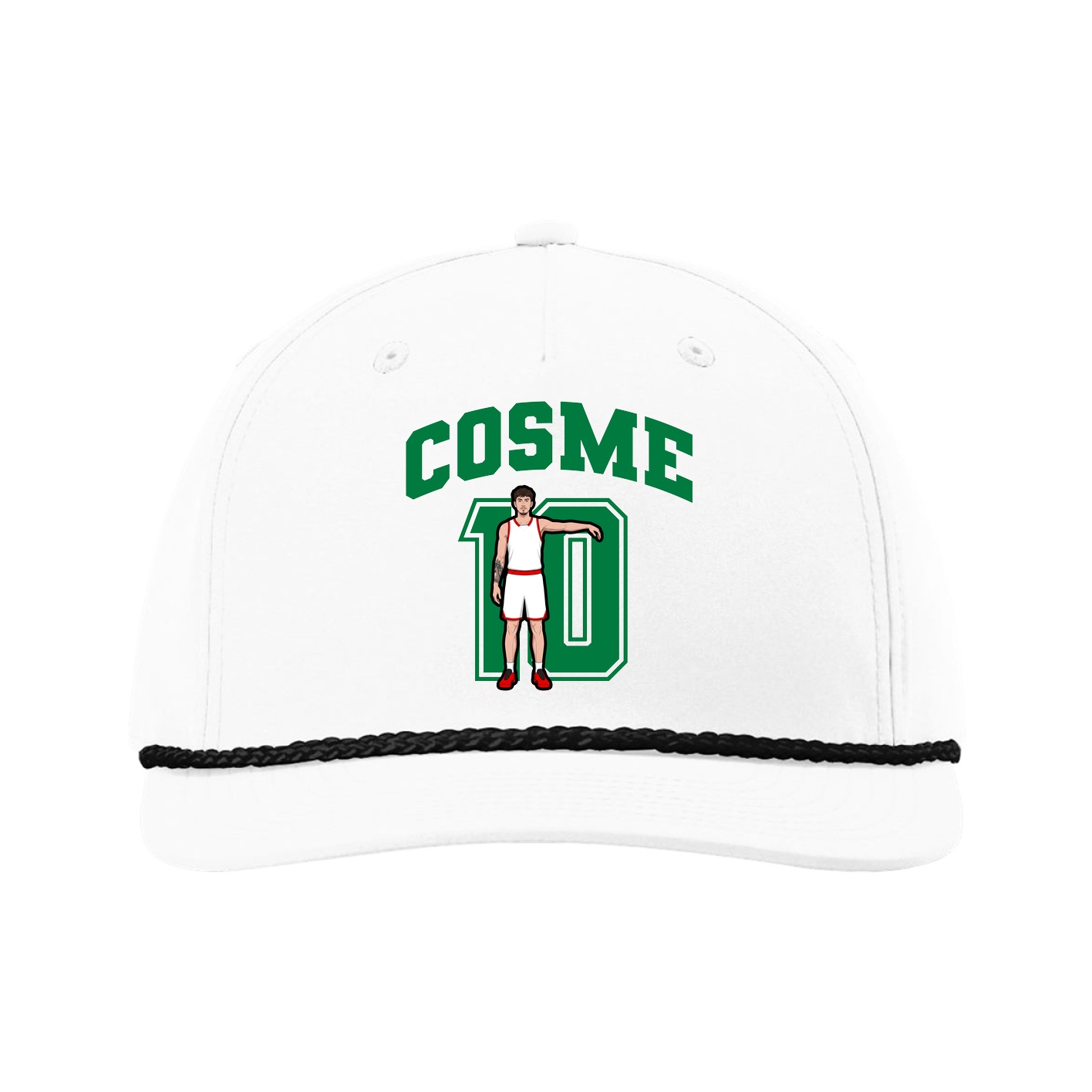 Five-Panel Classic Rope Cap — Number in White