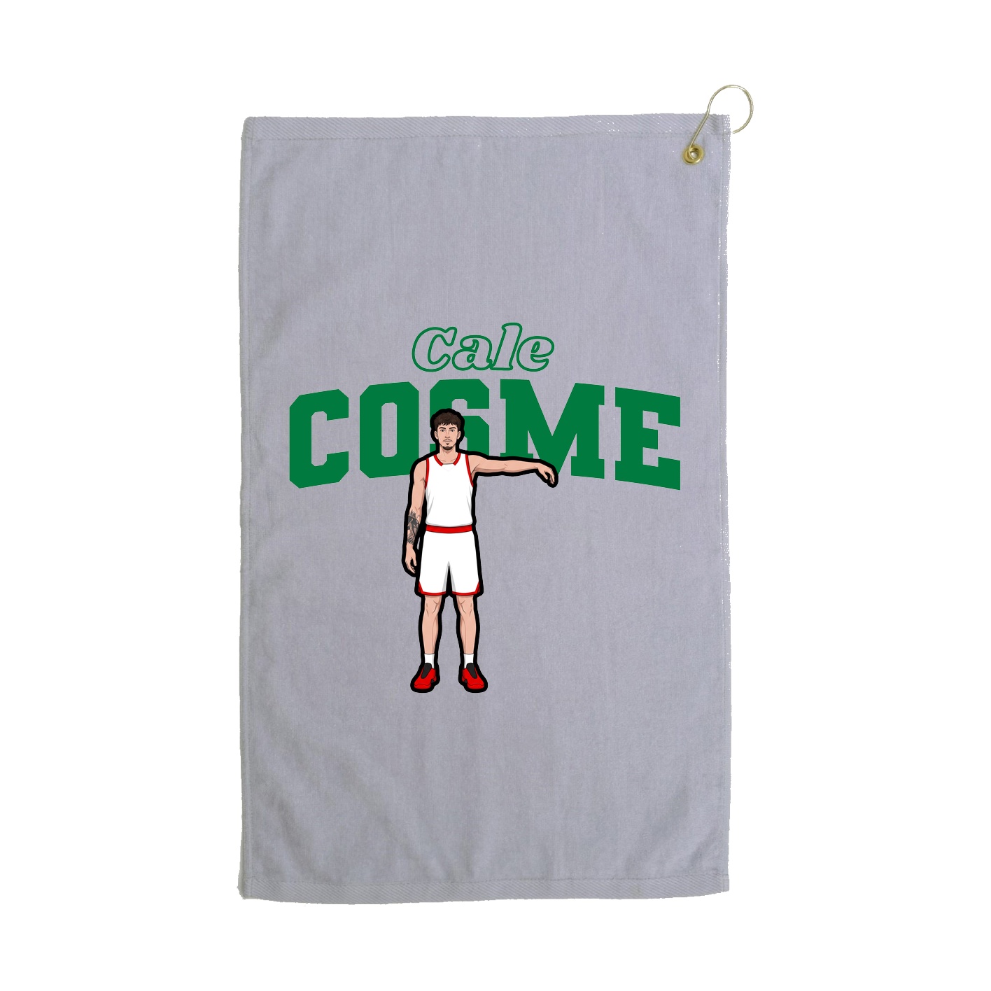Golf Towel — Name Arch in Grey