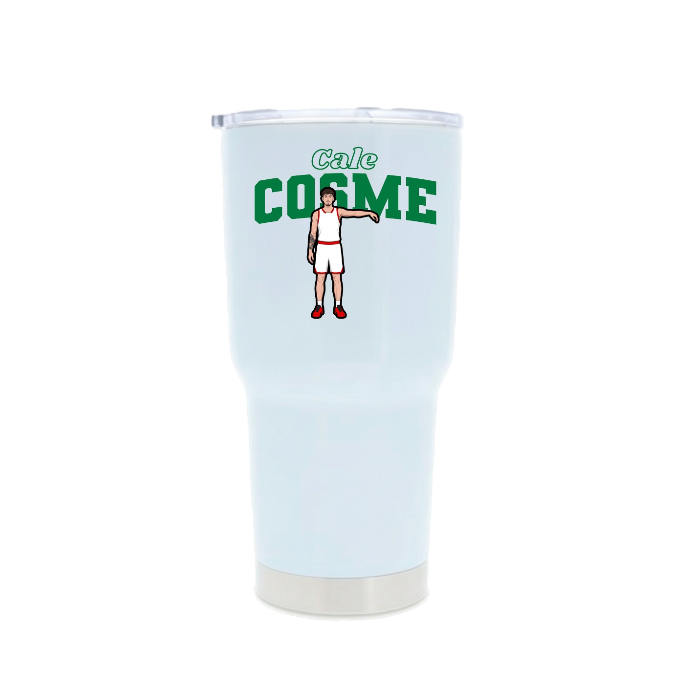 30oz Stainless Steel Tumbler — Name Arch in White