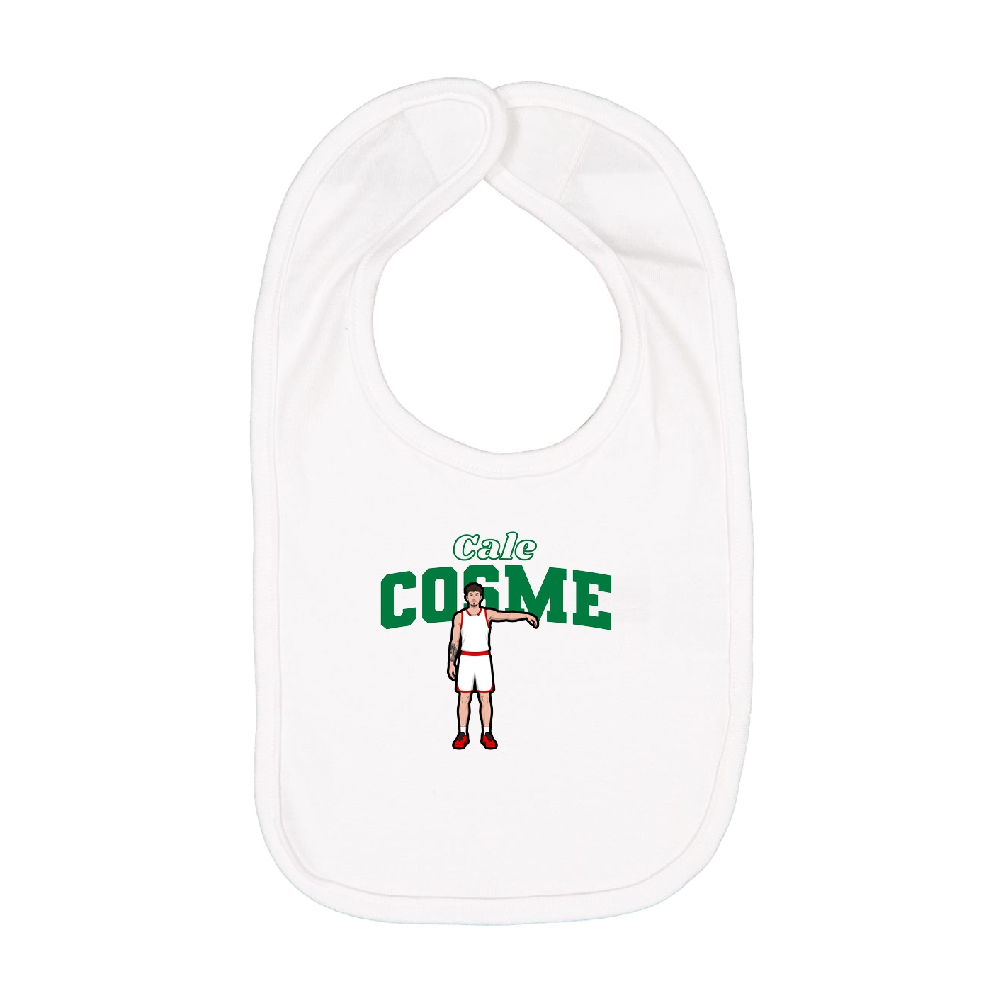 Infant Bib — Name Arch in White