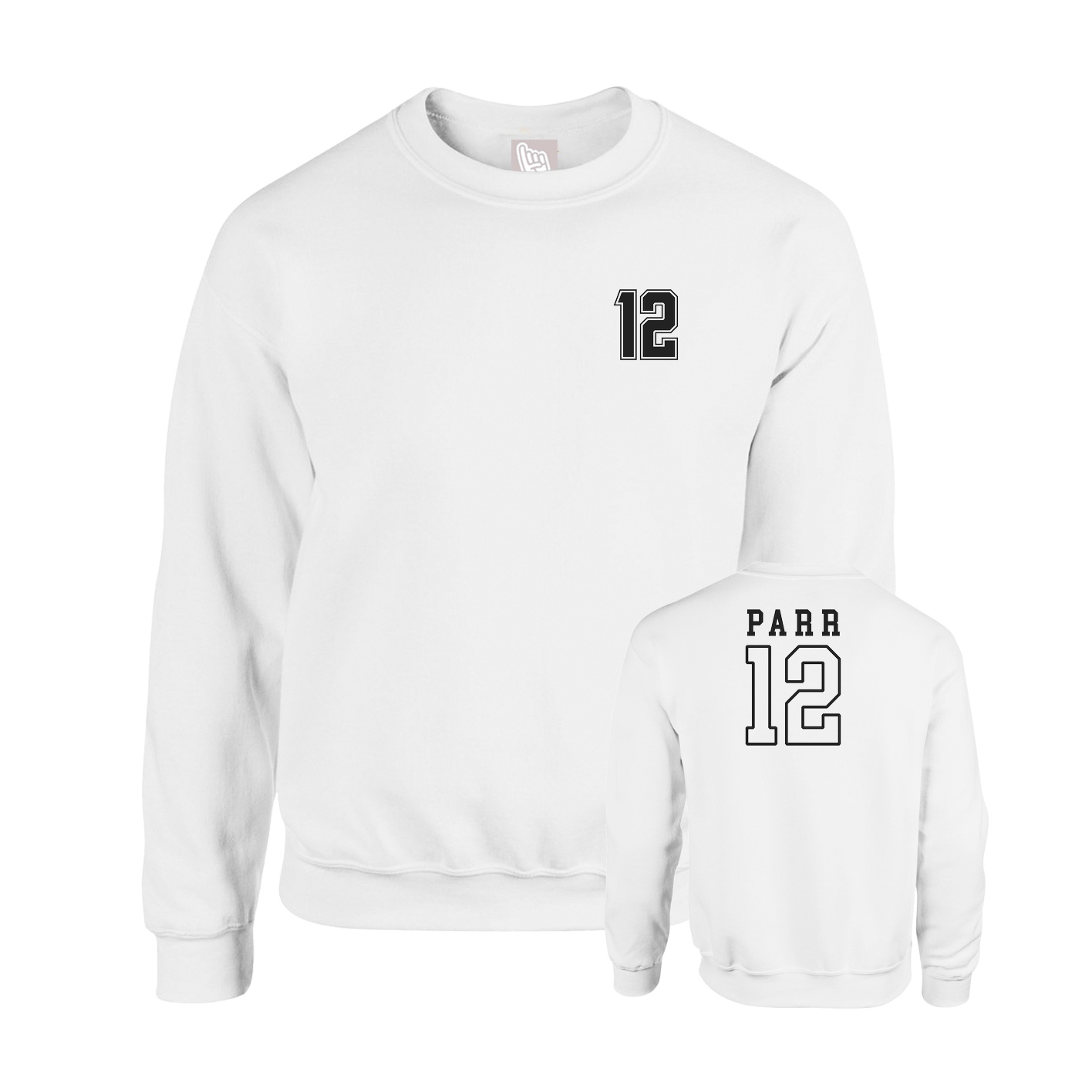 Fleece Crew — Chest Back in White