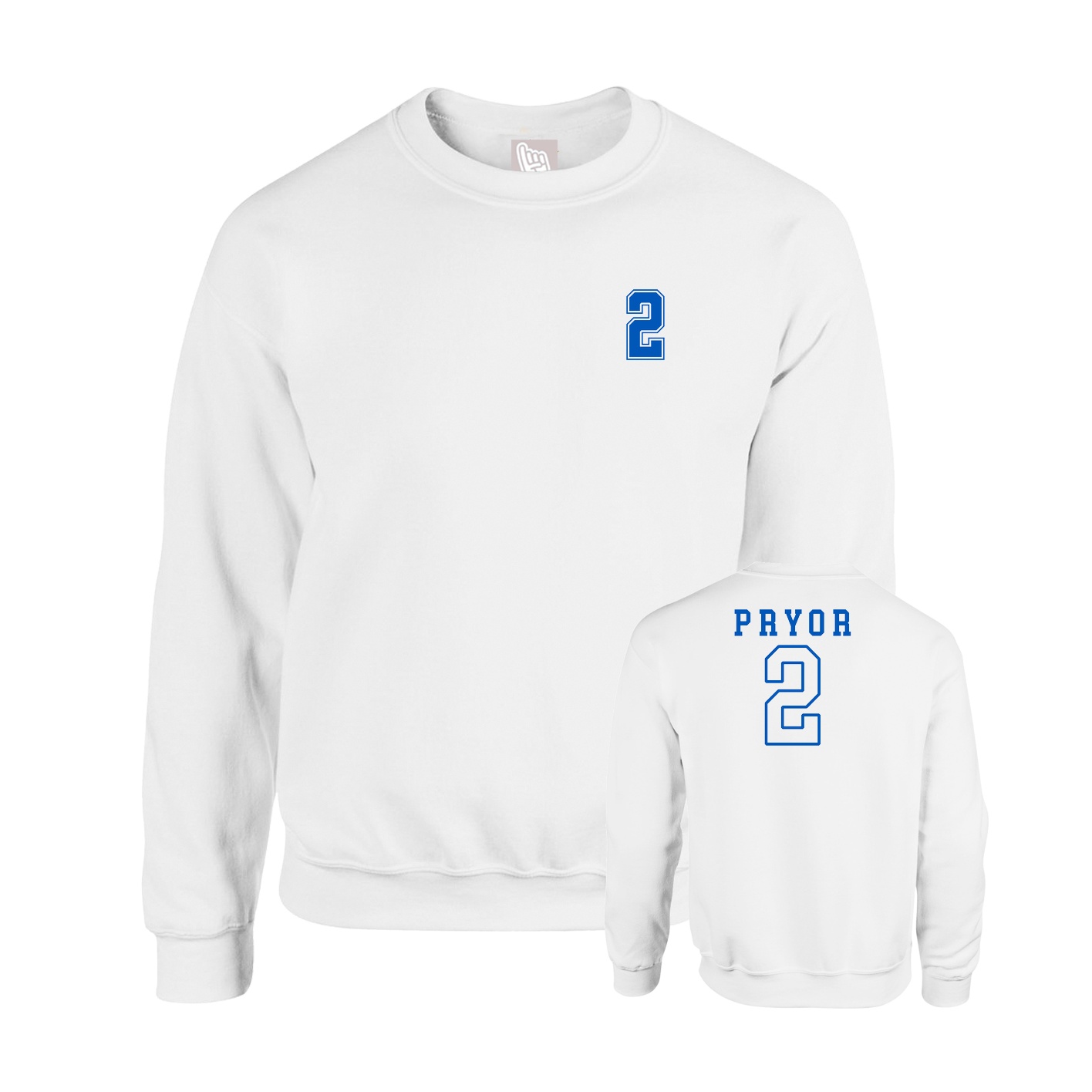 Fleece Crew — Chest Back in White