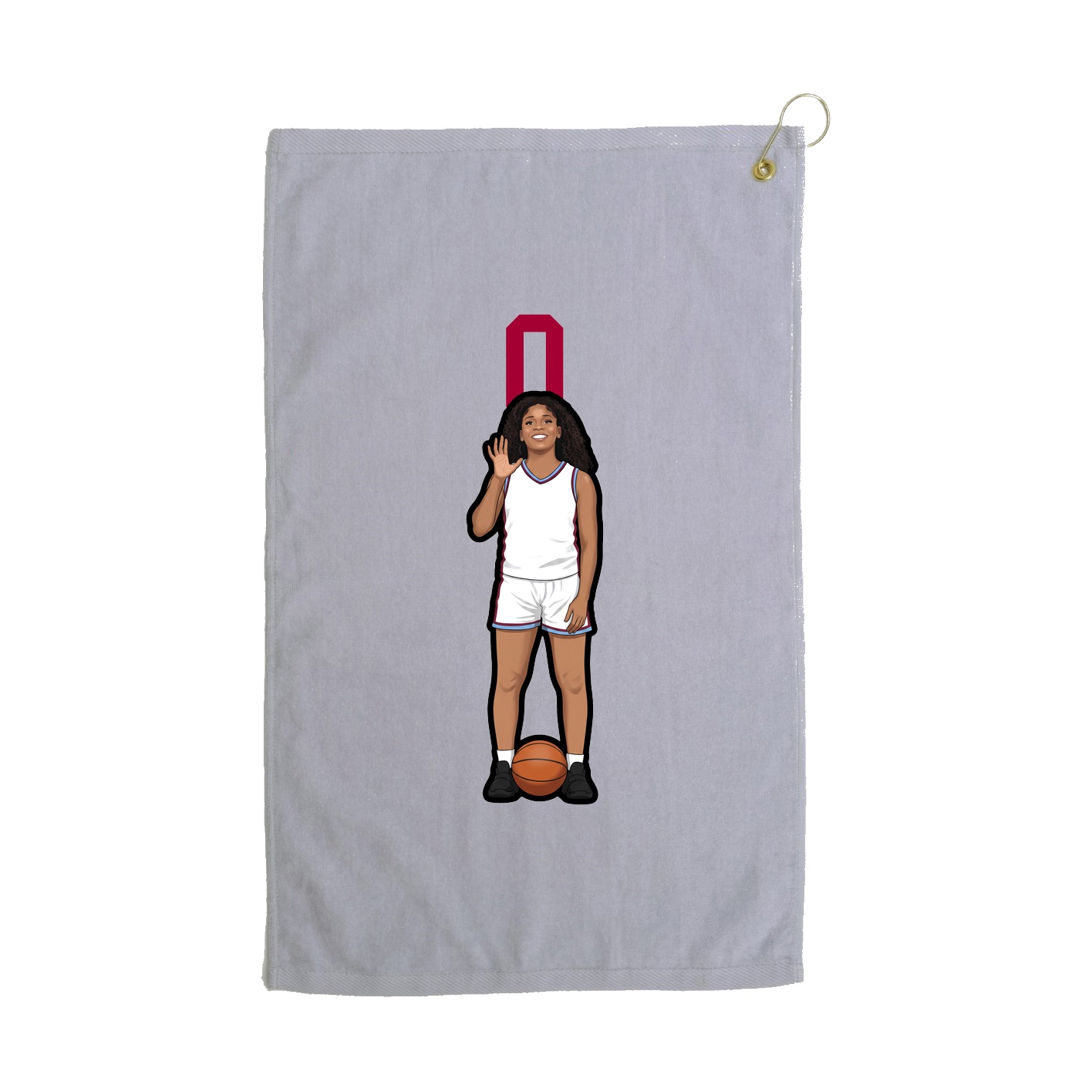 Golf Towel — Number Top in Grey