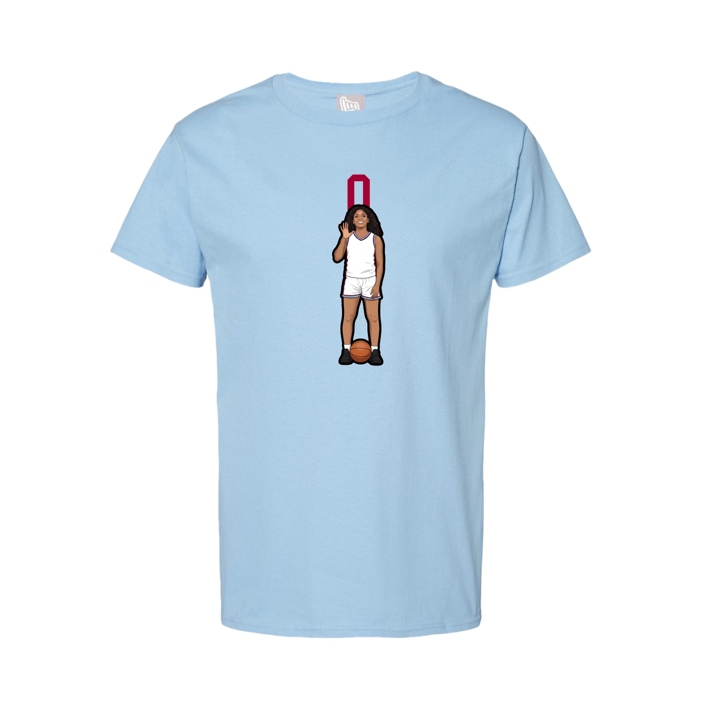 Youth Tee — Number Top in Light Blue