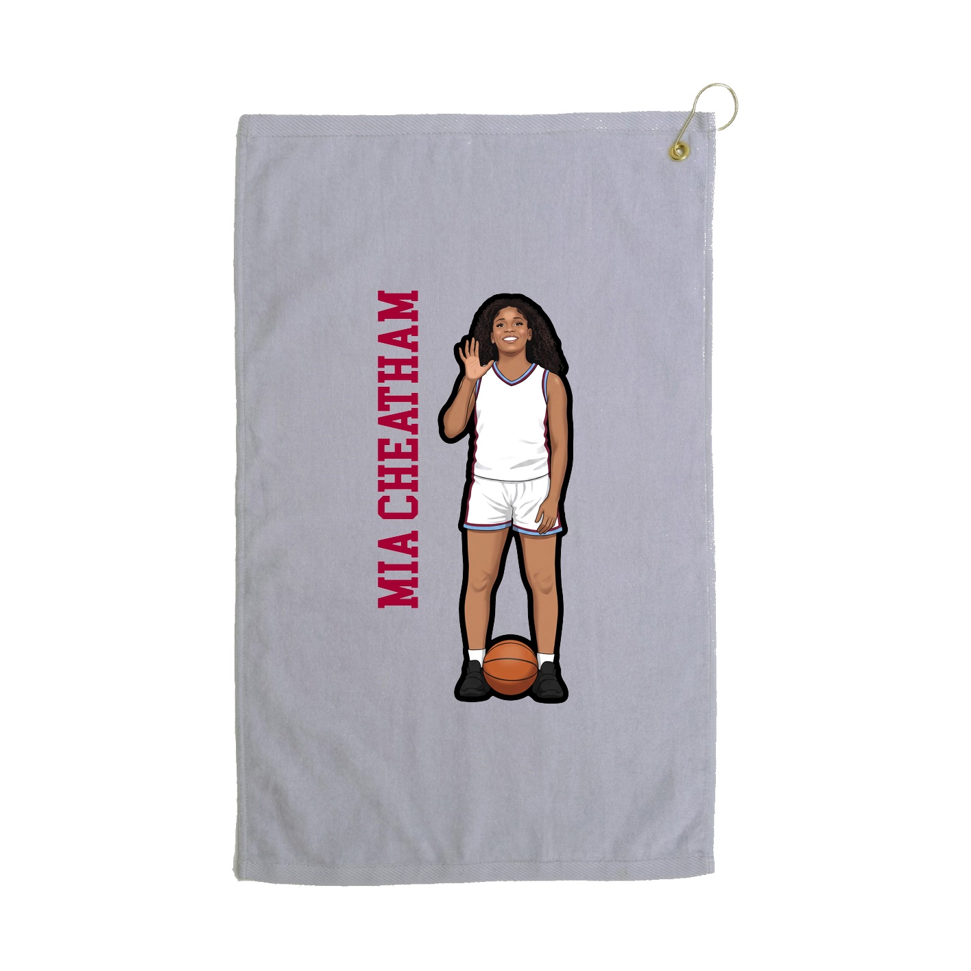 Golf Towel — Name Vertical in Grey